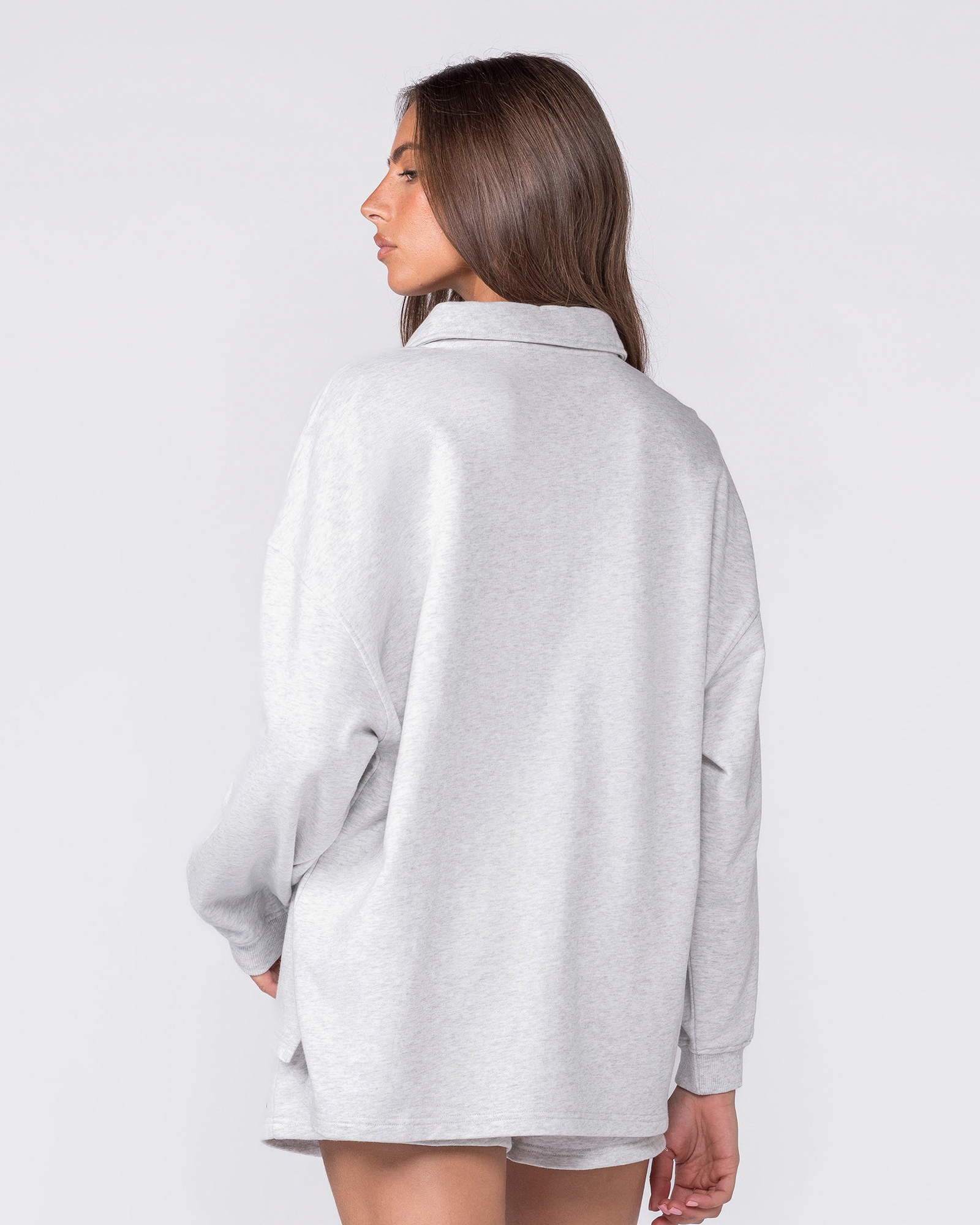Polo Relaxed Pullover - Snow Grey Marl