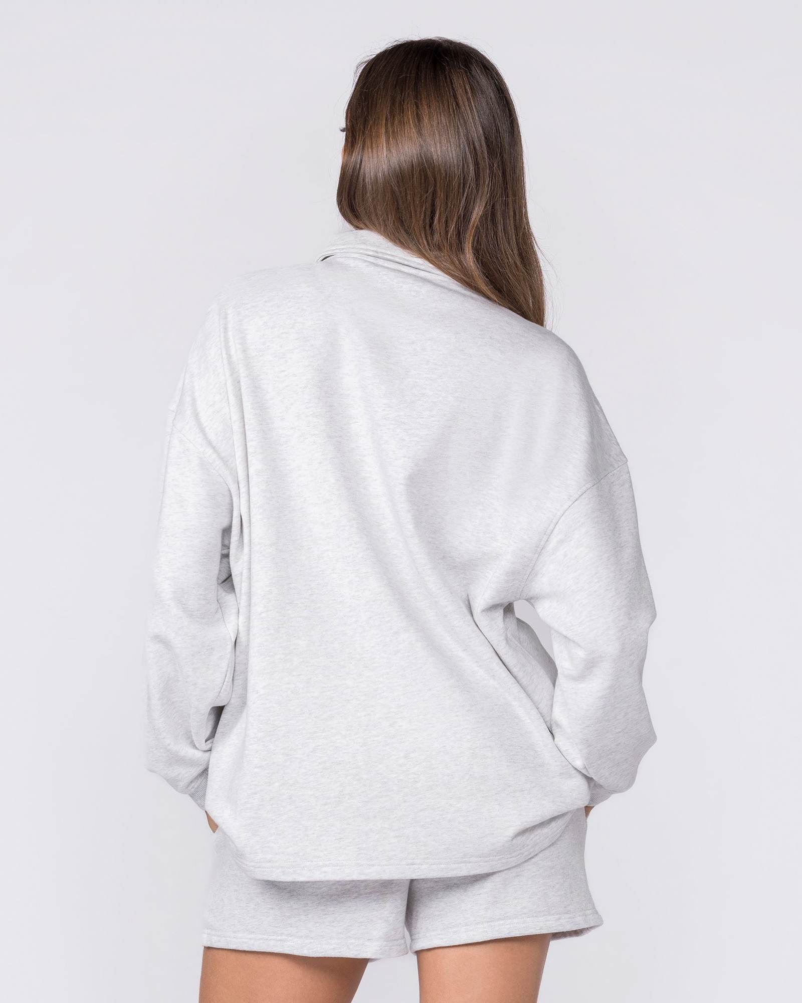 Polo Relaxed Pullover - Snow Grey Marl