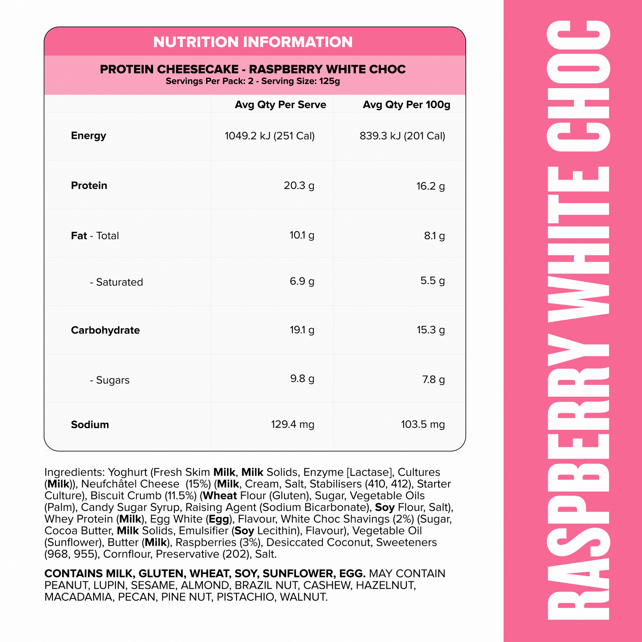 Protein Cheesecake - Raspberry White Chocolate