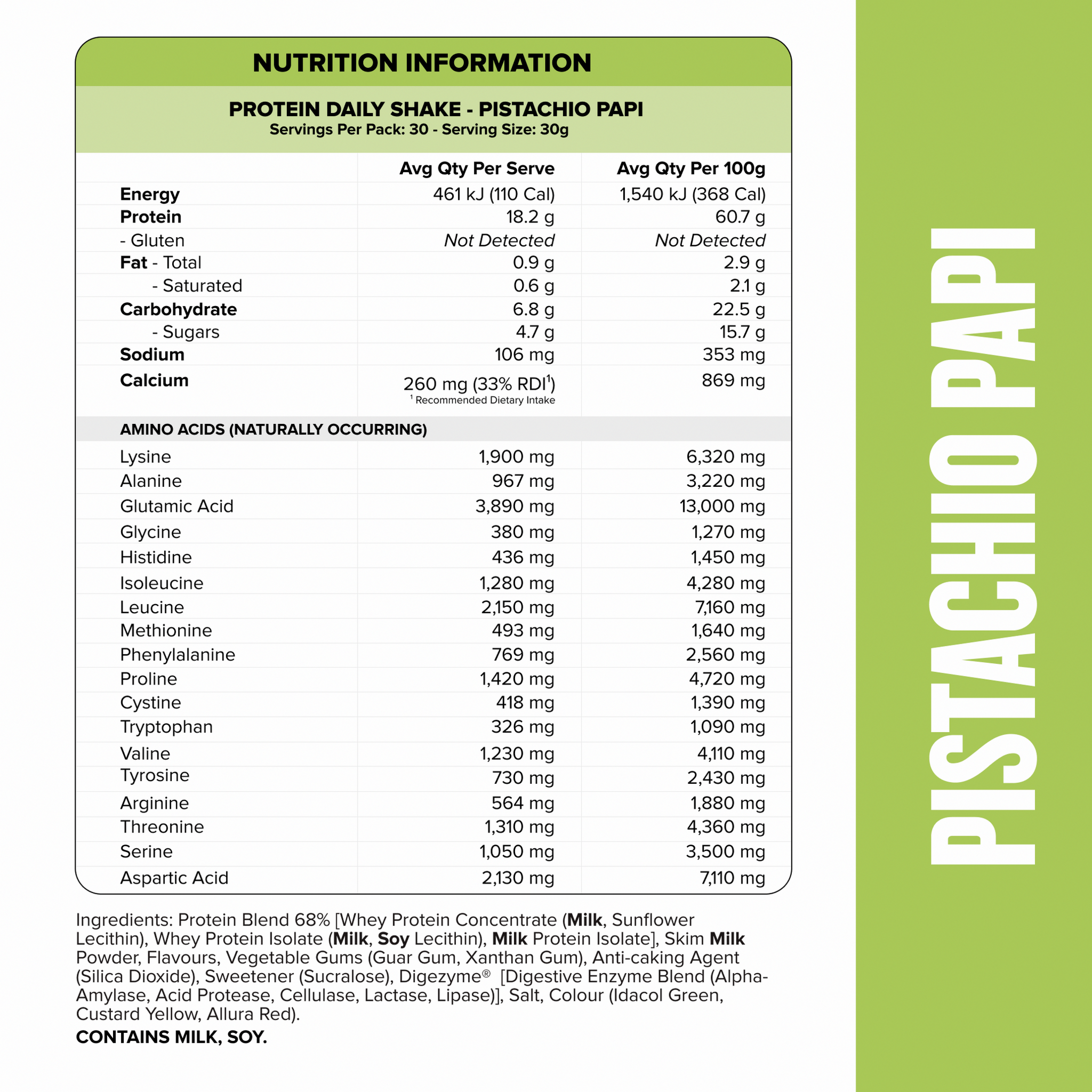 DAILY SHAKE - Pistachio Papi - 900g