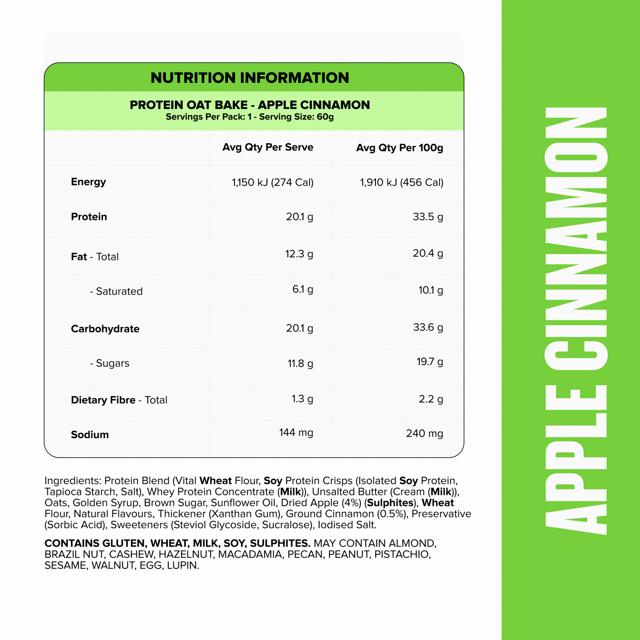 PROTEIN Oat Bake - Apple Cinnamon - Box of 12