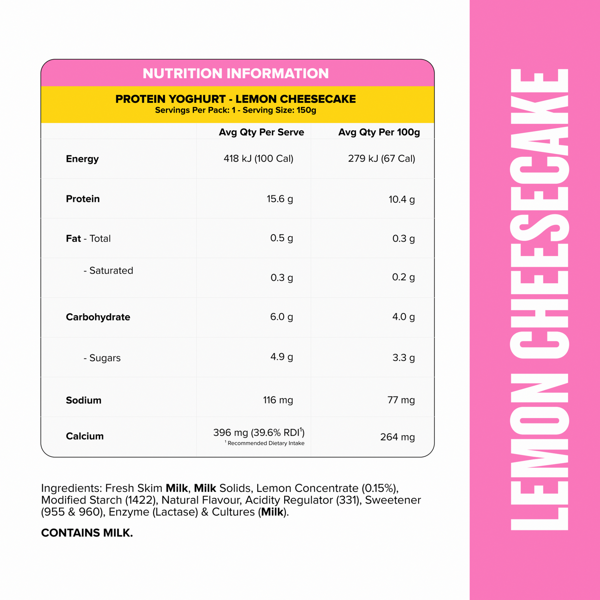 PROTEIN YOGHURT - Lemon Cheesecake Pouch