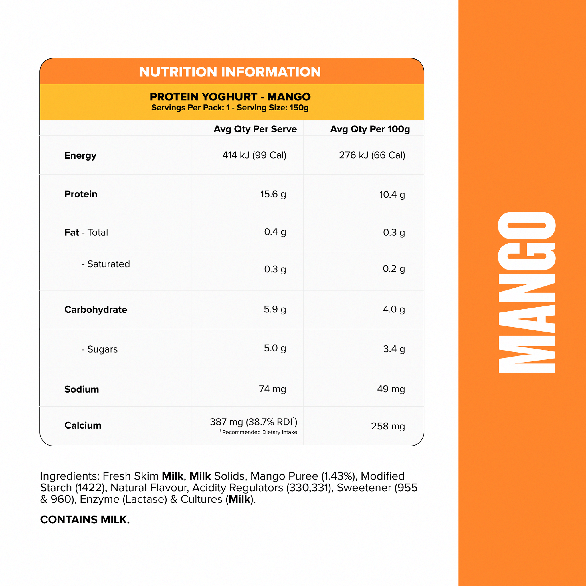 PROTEIN YOGHURT - Mango Pouch