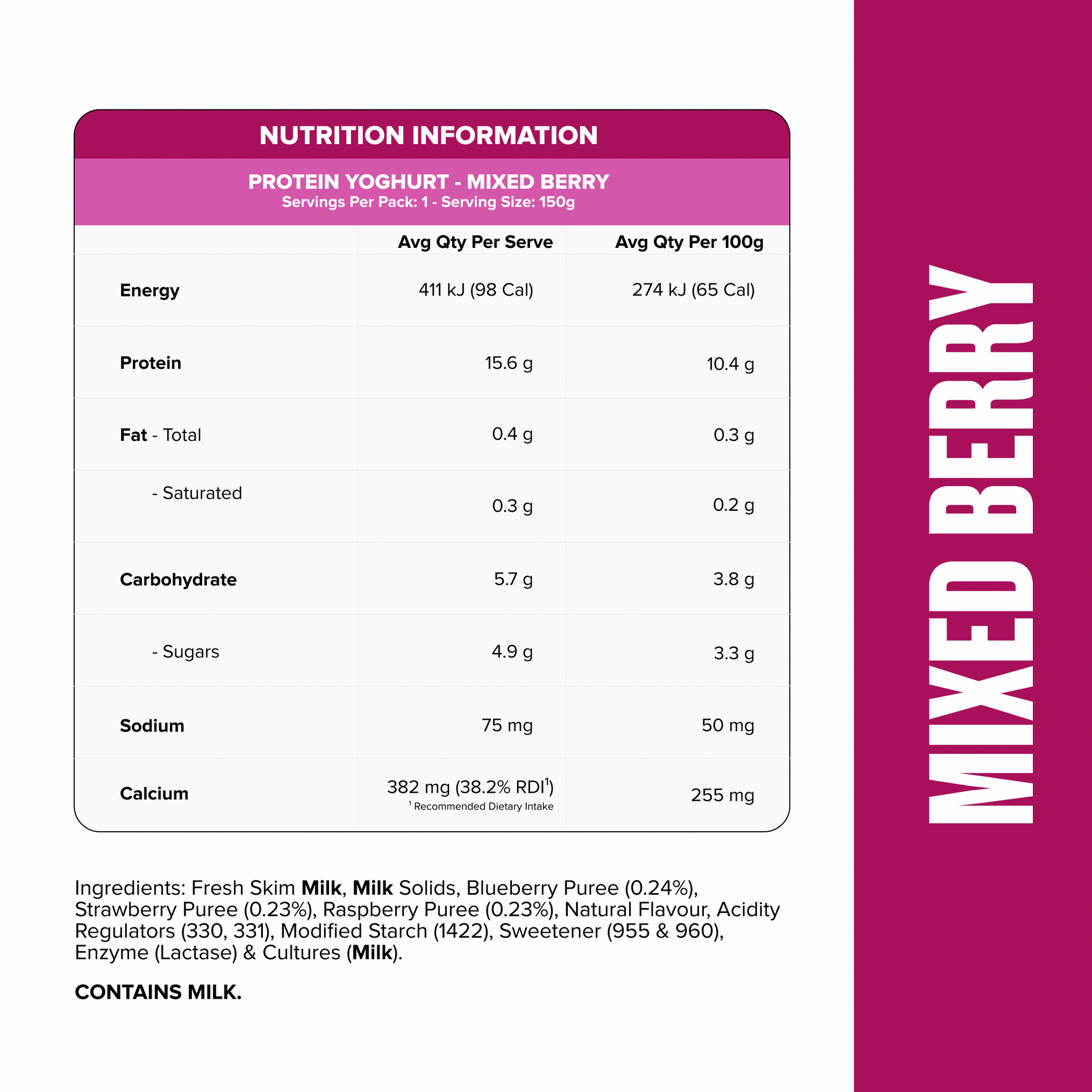 PROTEIN YOGHURT - Mixed Berry Pouch