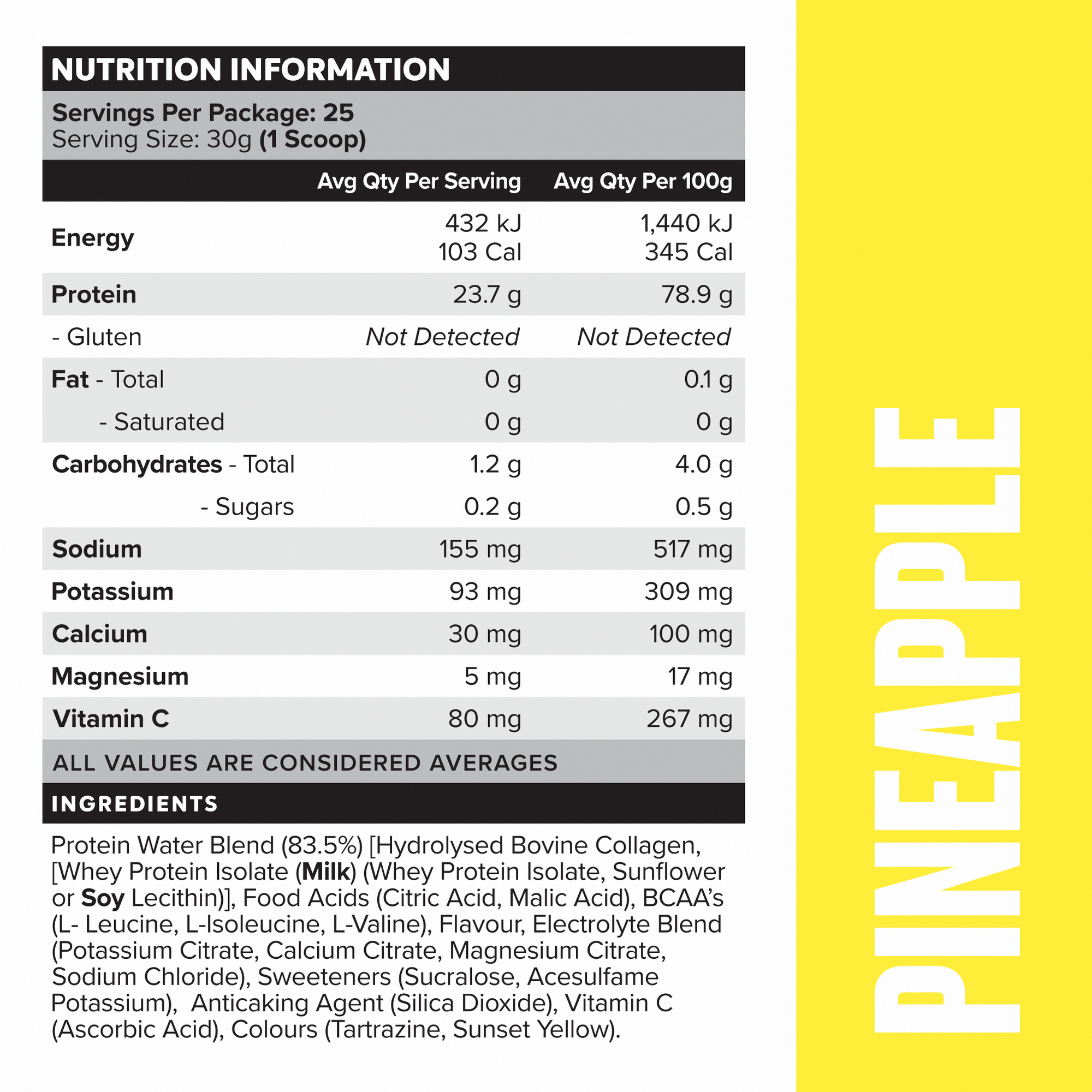 PROTEIN WATER - Pineapple - 25 serves