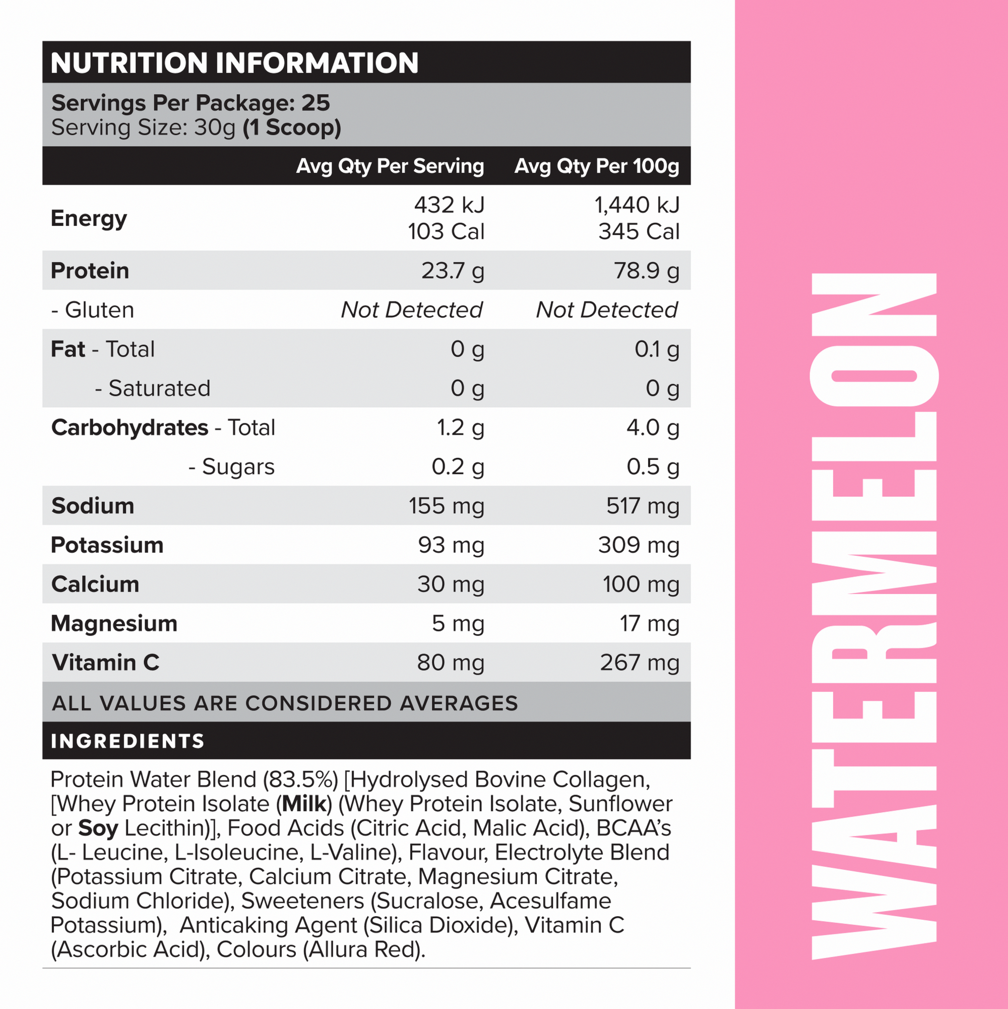 PROTEIN WATER - Watermelon - 25 serves