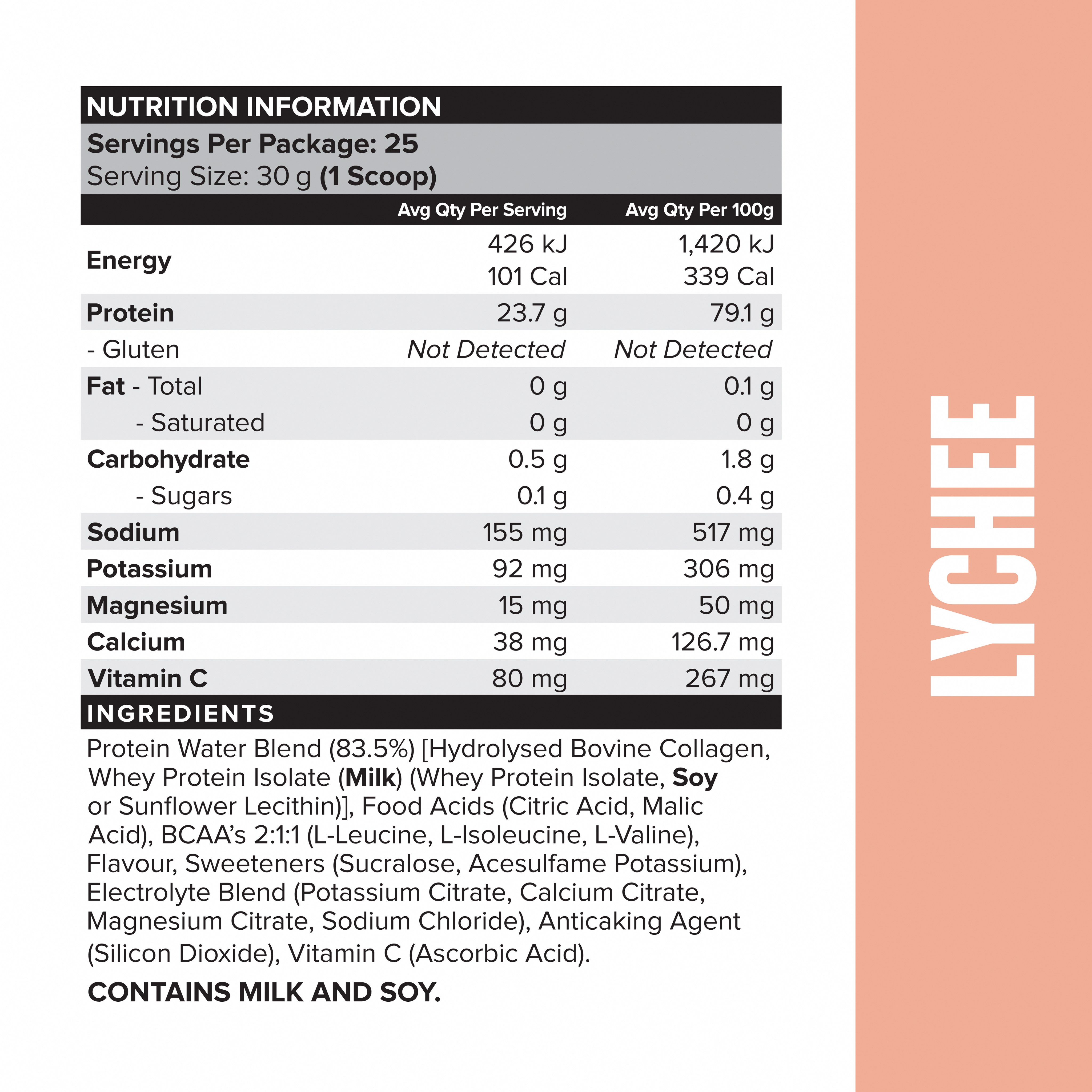 PROTEIN WATER - Lychee - 25 serves