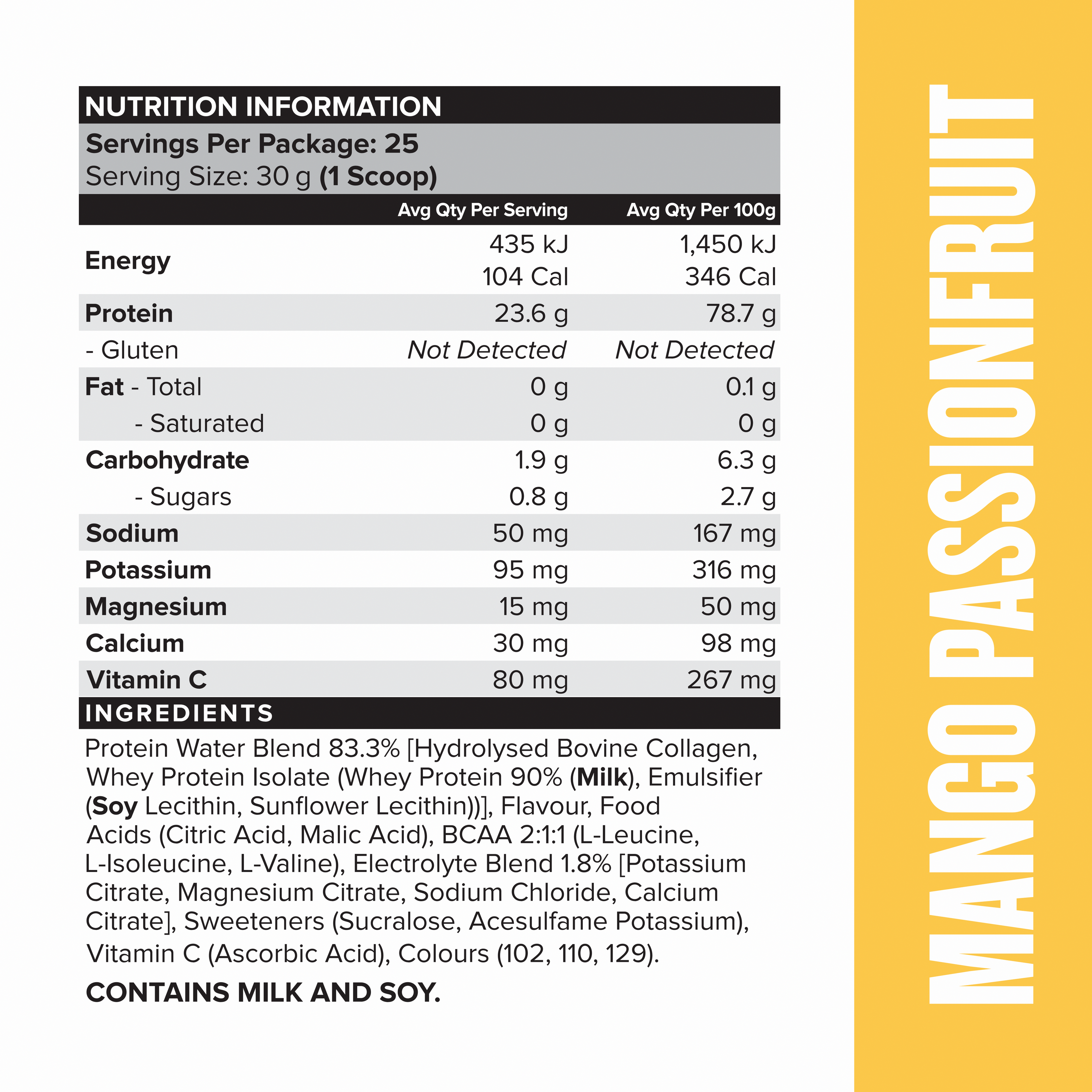 PROTEIN WATER - Mango Passionfruit - 25 serves