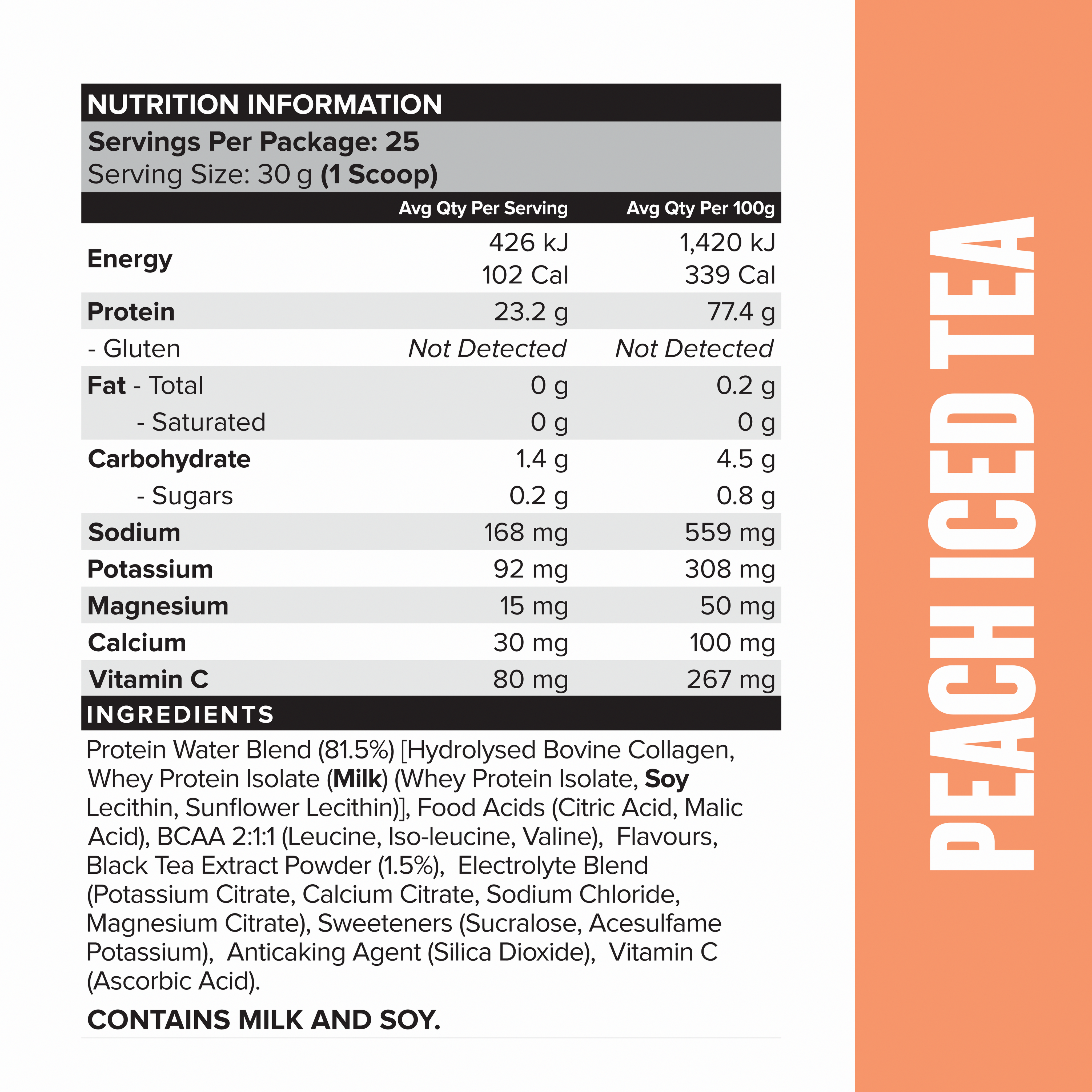 PROTEIN WATER - Peach Iced Tea - 25 serves