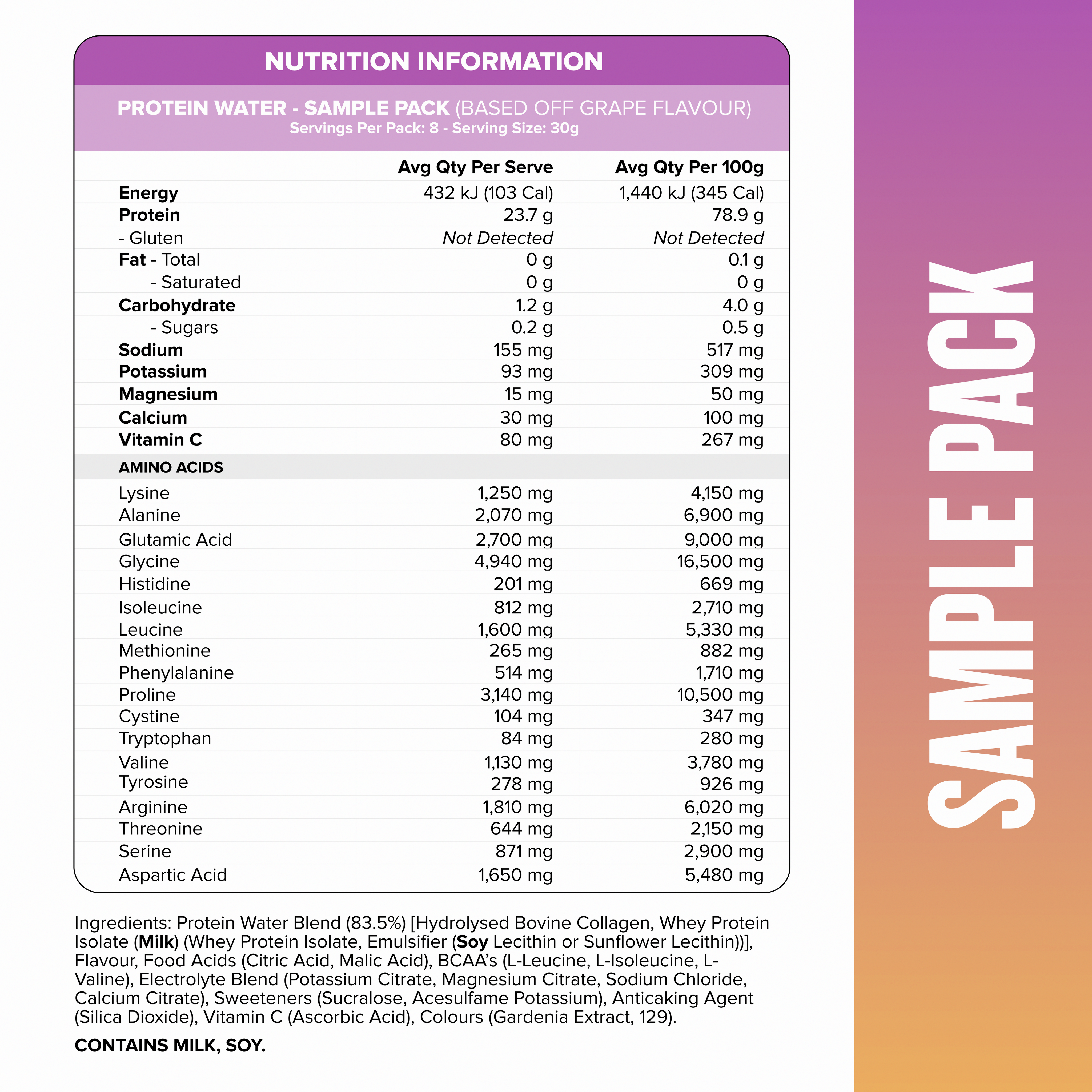 PROTEIN WATER - Sample Pack - 8 Flavours