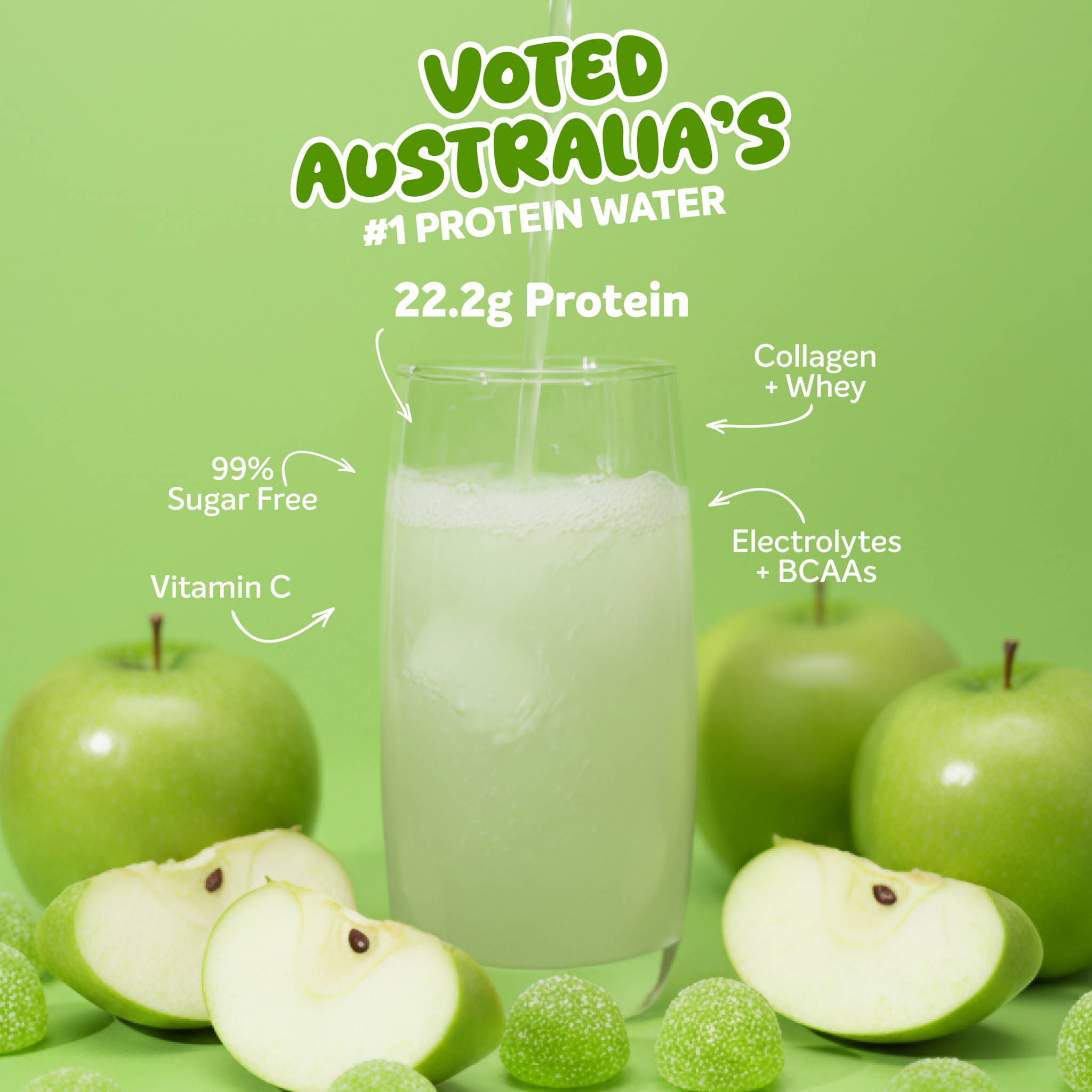 PROTEIN WATER - Sour Apple - 25 serves