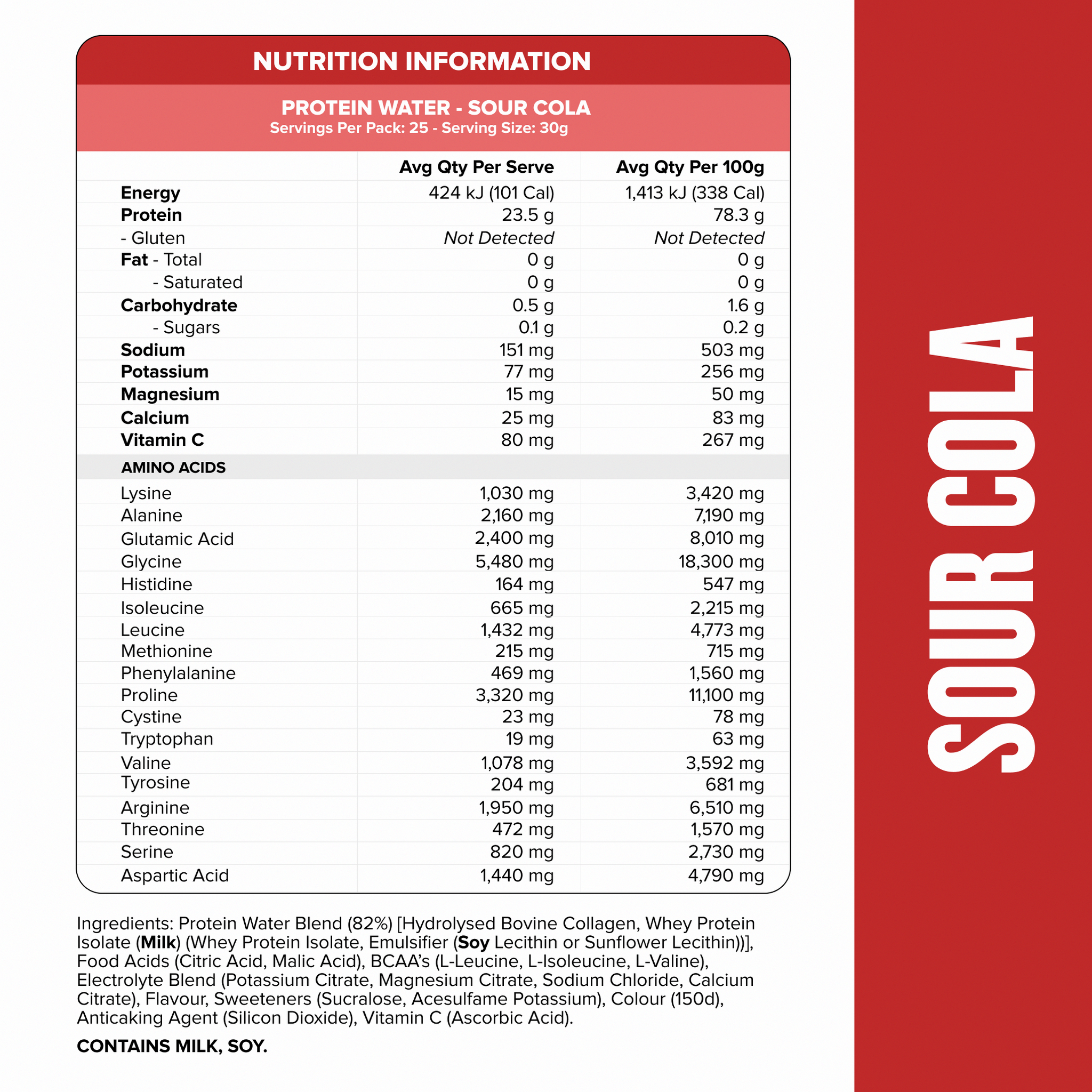 PROTEIN WATER - Sour Cola - 25 serves