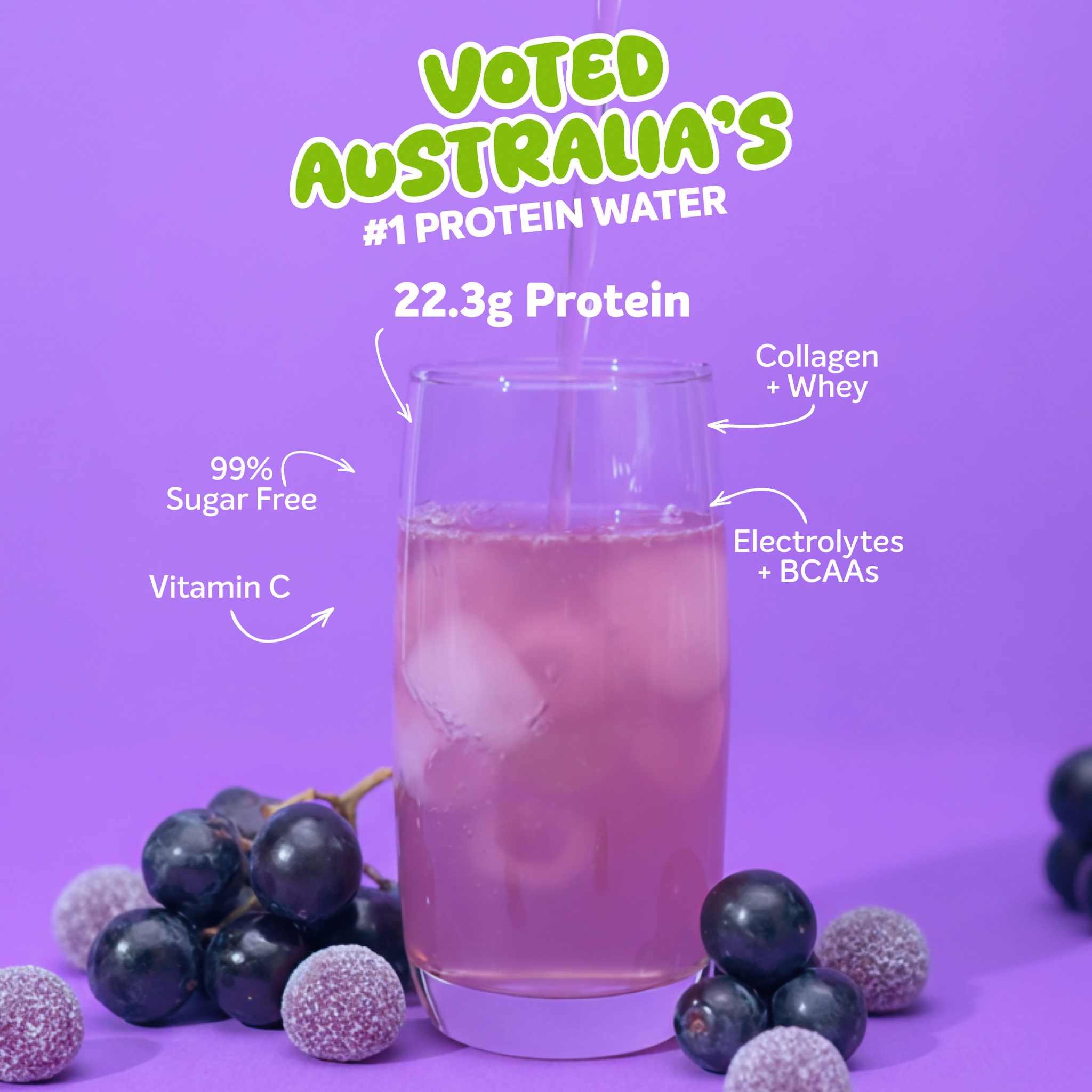 PROTEIN WATER - Sour Grape - 25 serves