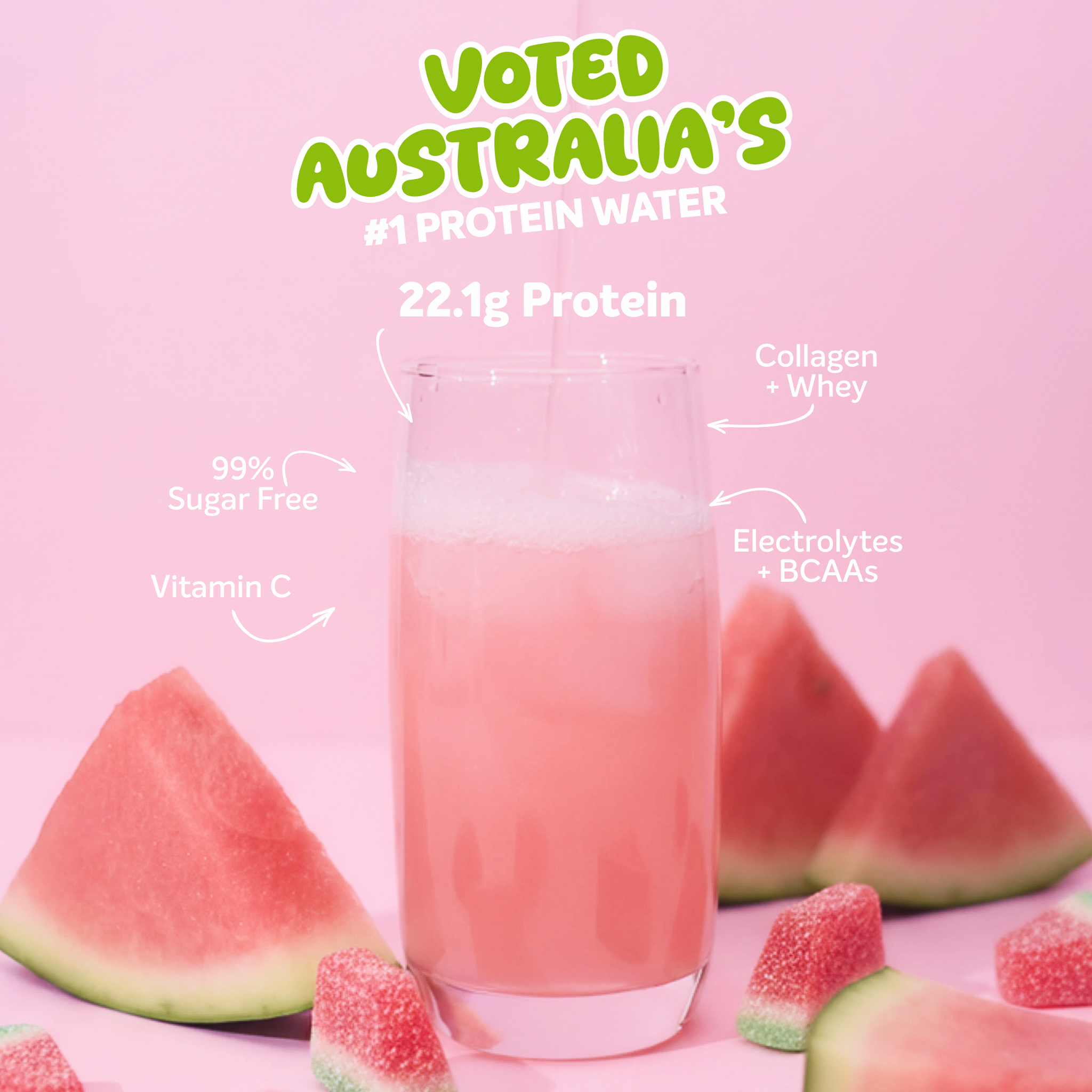 PROTEIN WATER - Sour Watermelon - 25 serves