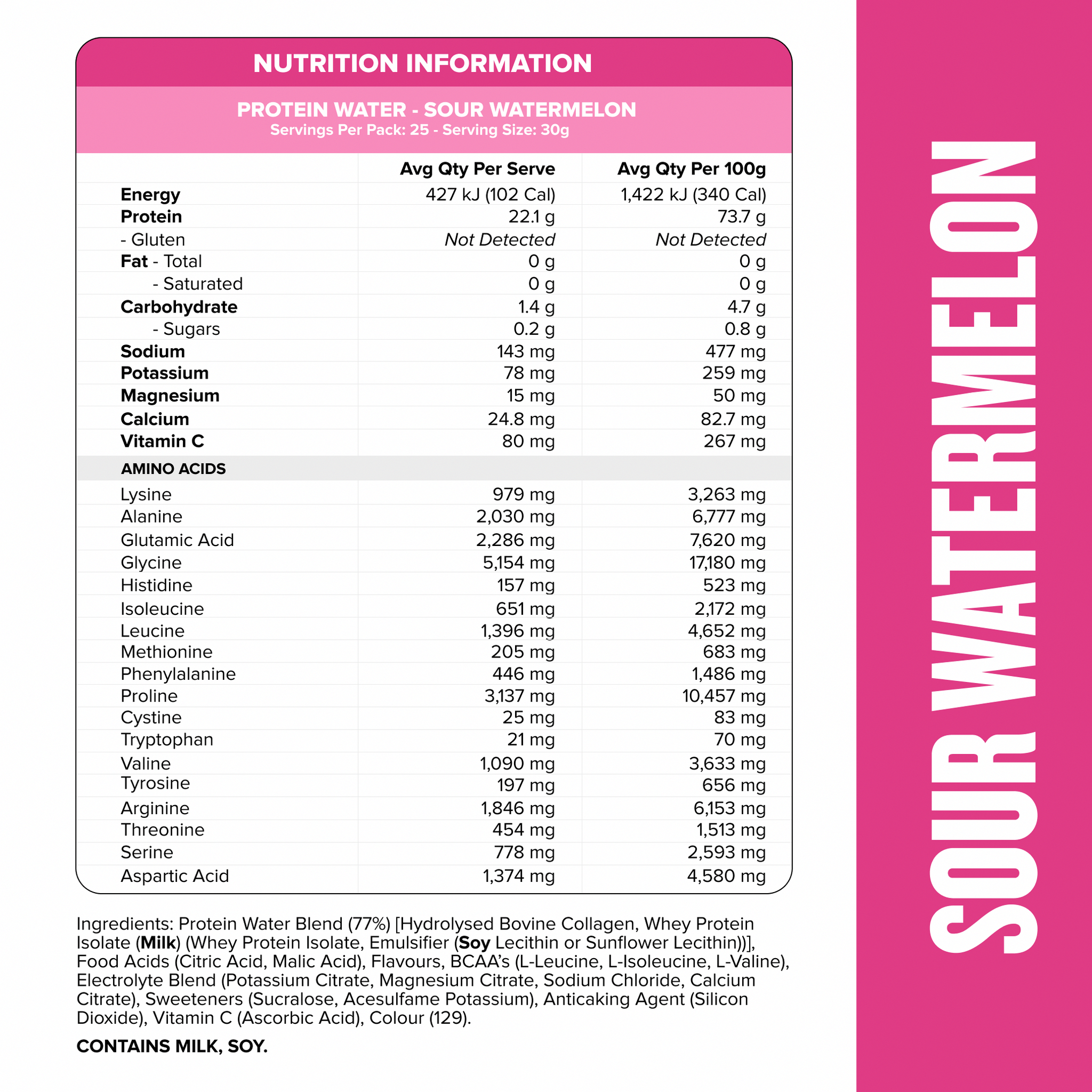 PROTEIN WATER - Sour Watermelon - 25 serves