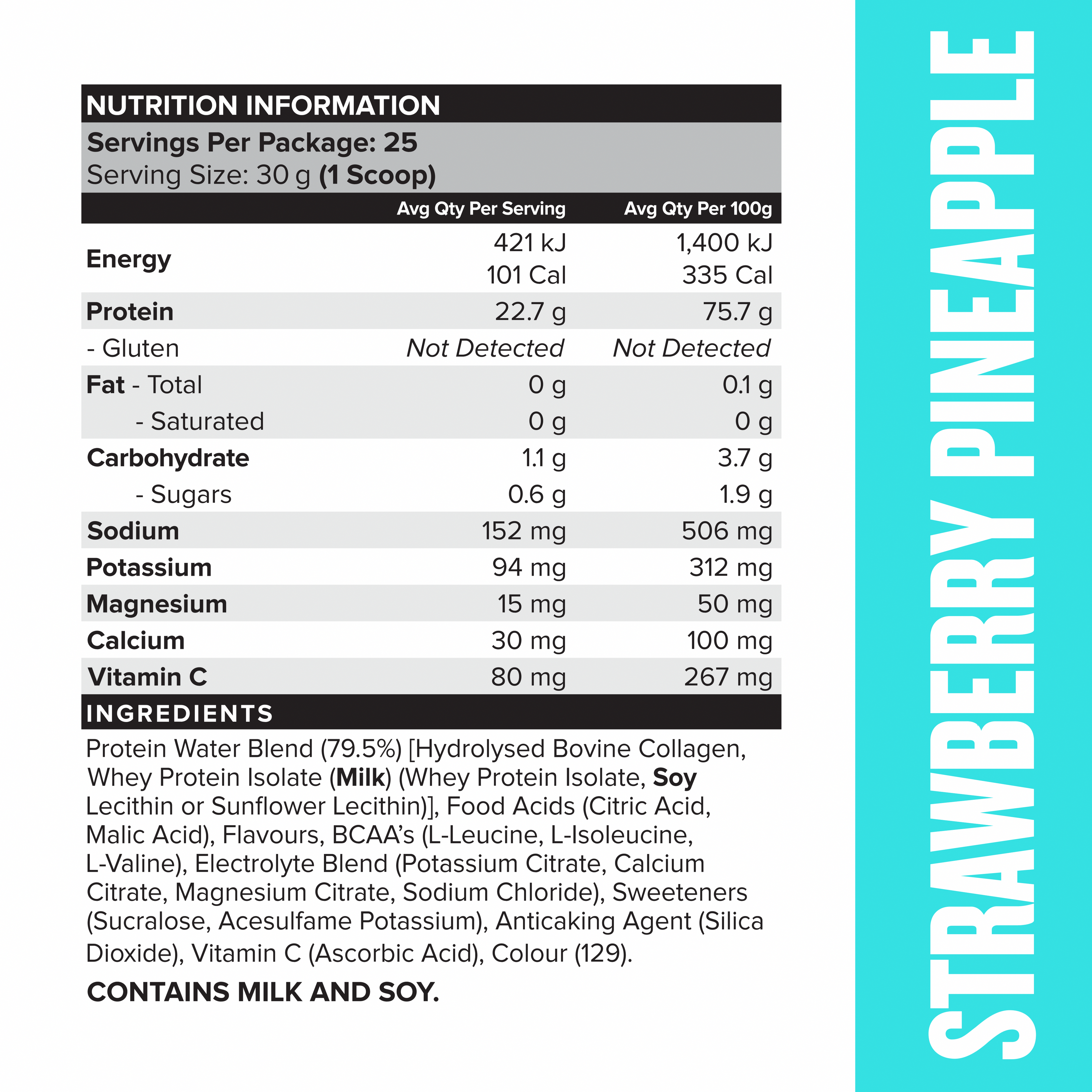 LOSERFRUIT PROTEIN WATER - Strawberry Pineapple - 25 serves