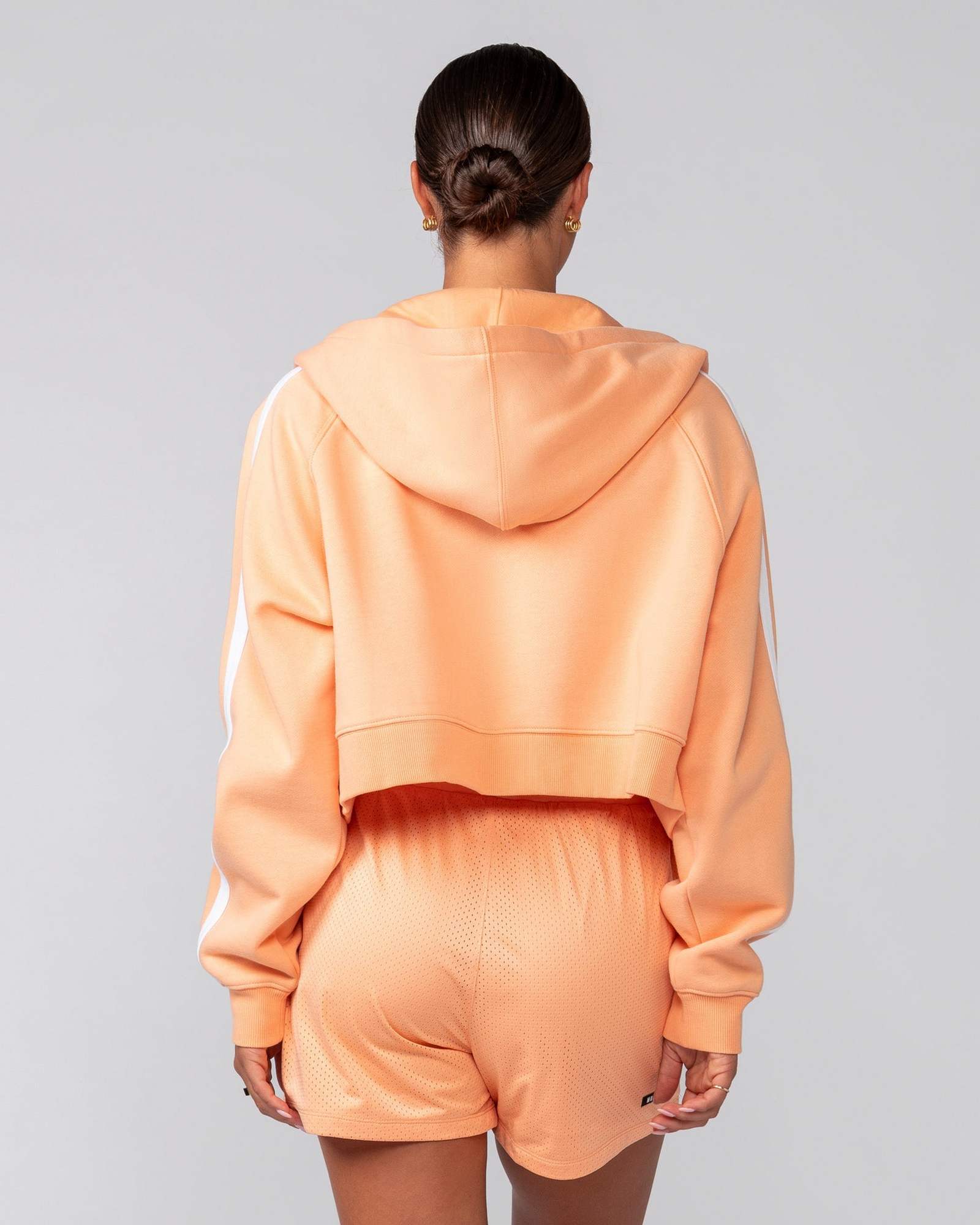 Recoup Cropped Zip Up Hoodie - Melon