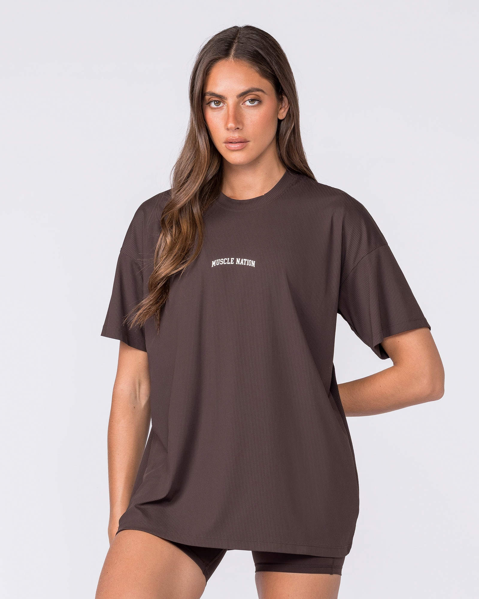Relaxed Rib Training Tee - Cocoa