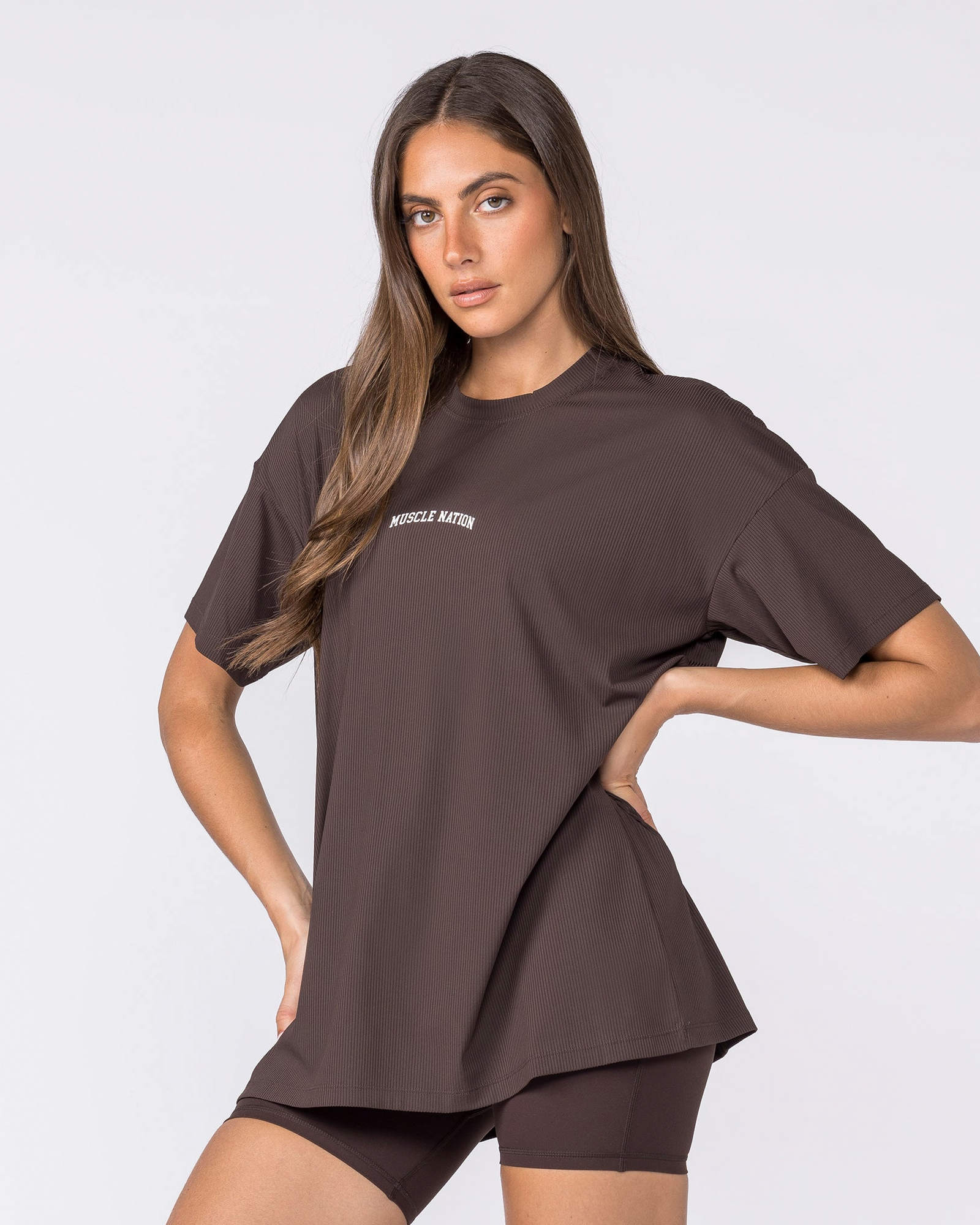 Relaxed Rib Training Tee - Cocoa