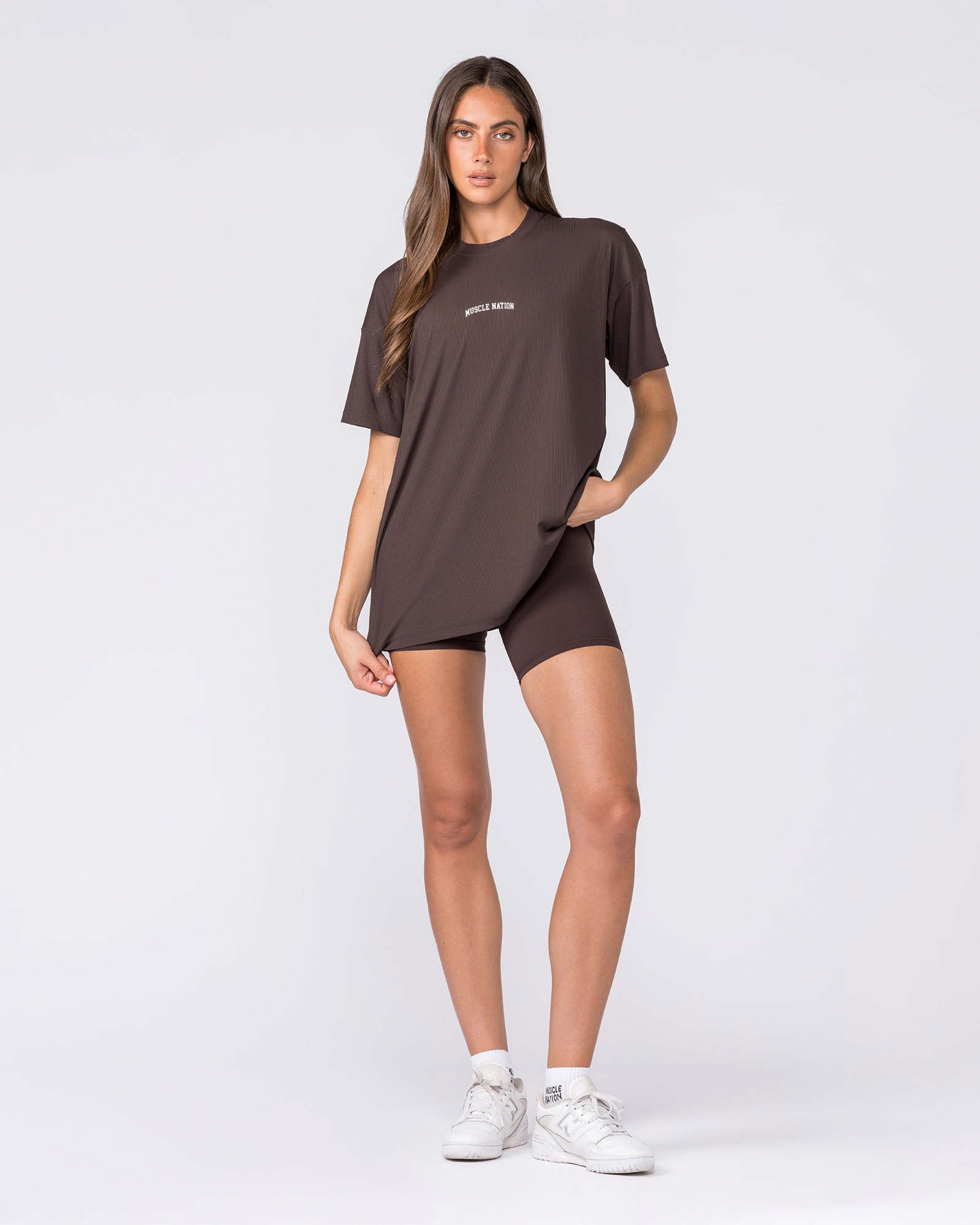 Relaxed Rib Training Tee - Cocoa