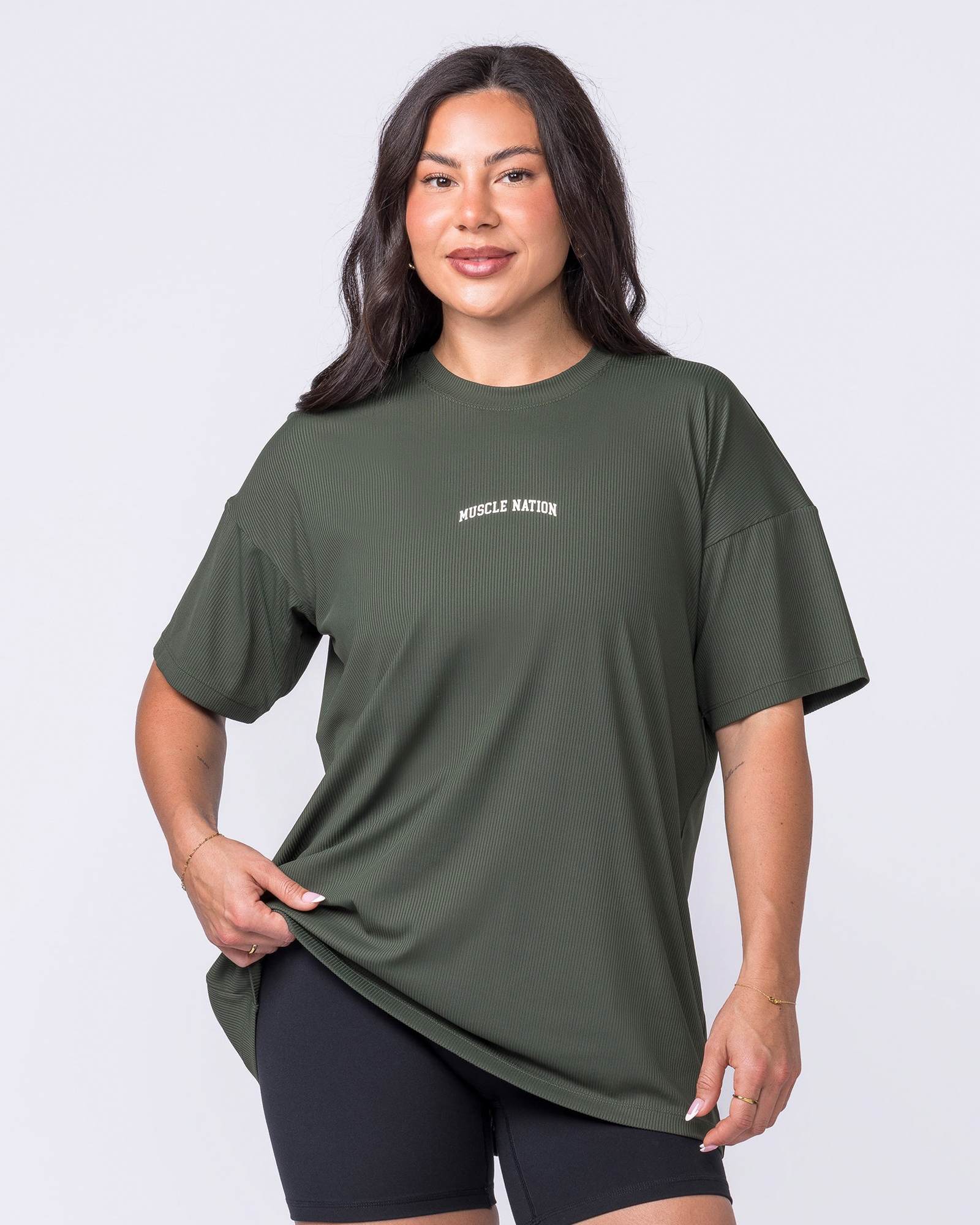 Relaxed Rib Training Tee - Dark Eucalyptus