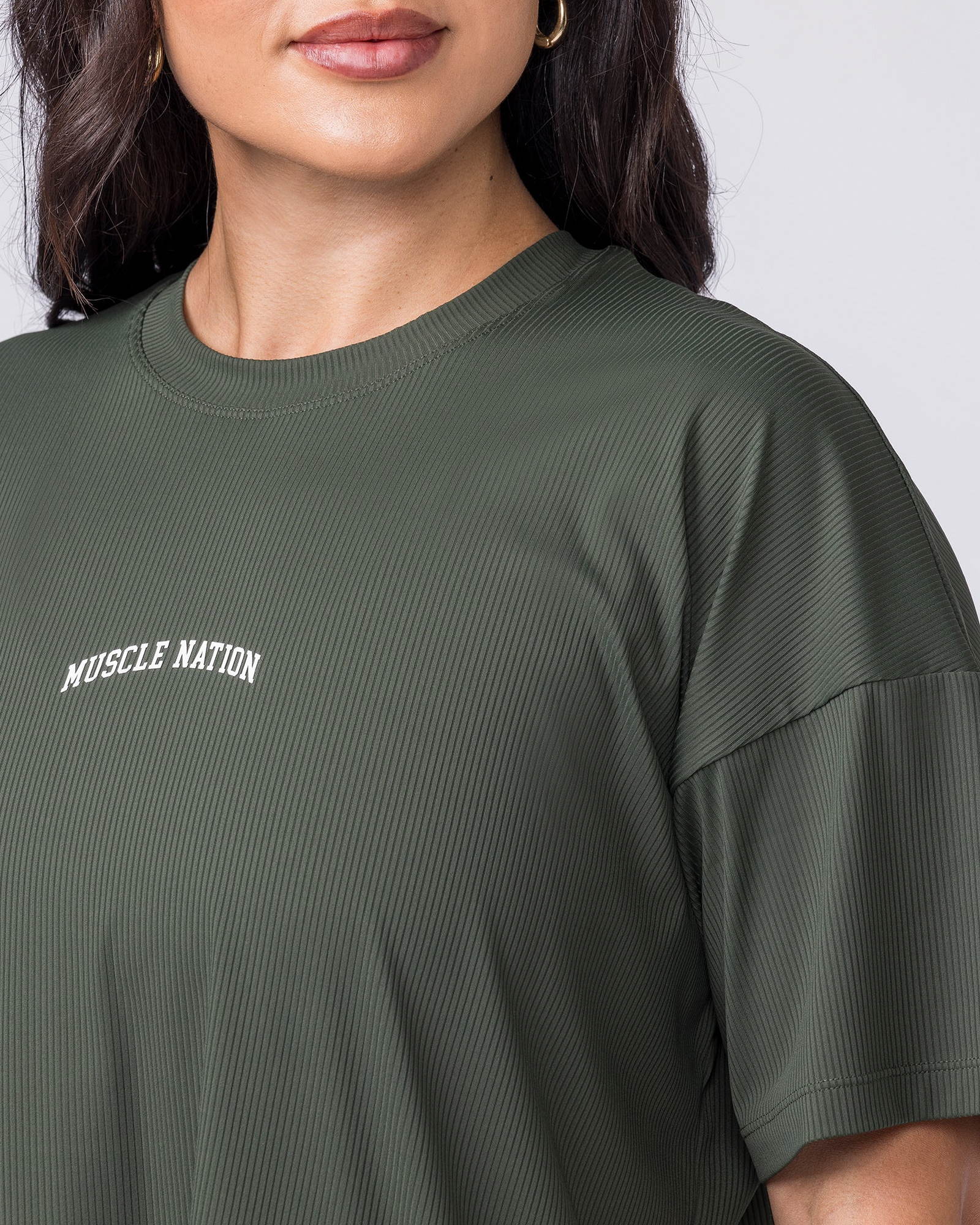 Relaxed Rib Training Tee - Dark Eucalyptus