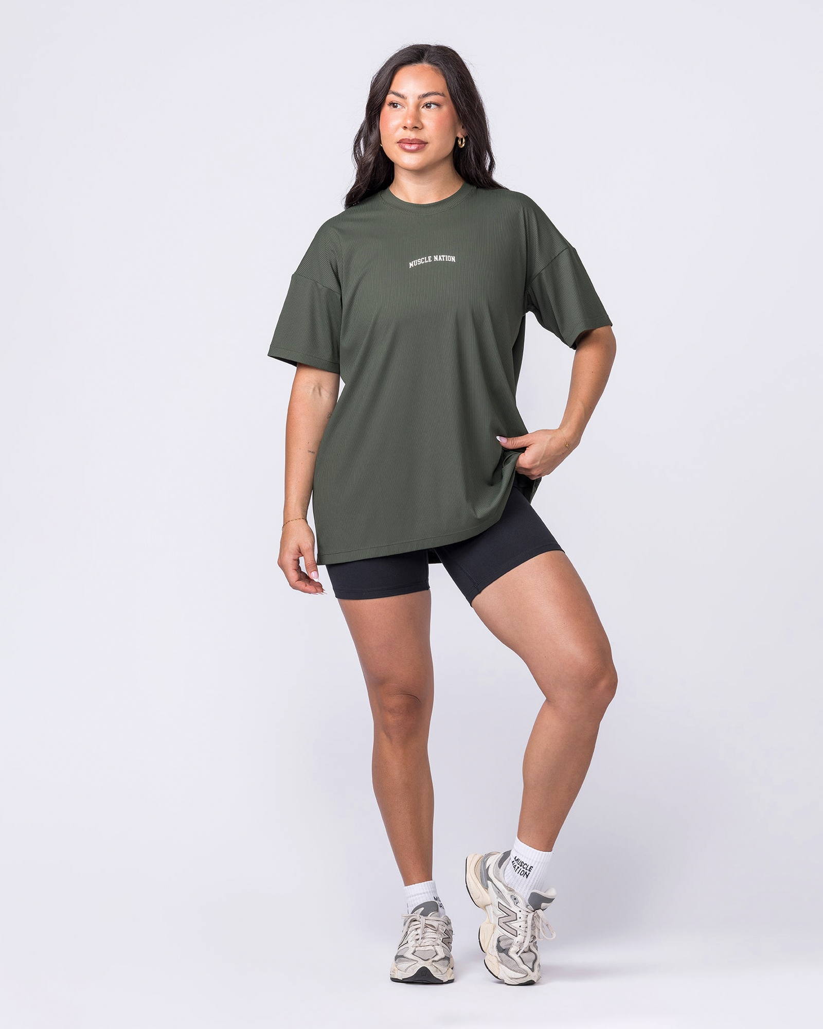Relaxed Rib Training Tee - Dark Eucalyptus