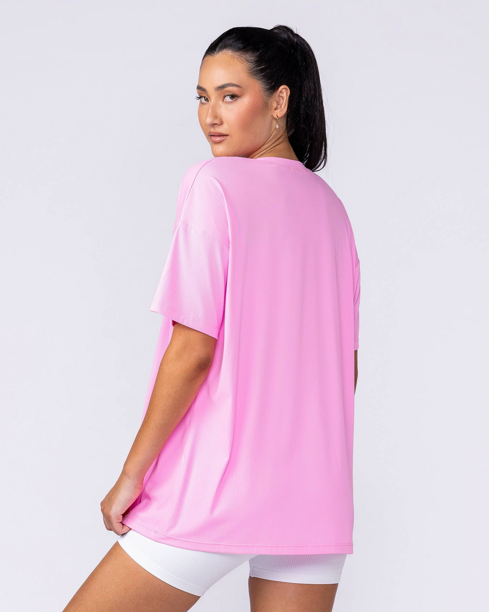 Relaxed Rib Training Tee - Sugar Pink