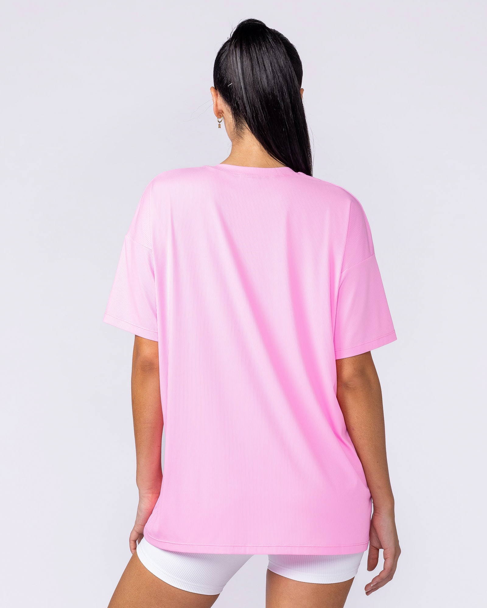 Relaxed Rib Training Tee - Sugar Pink