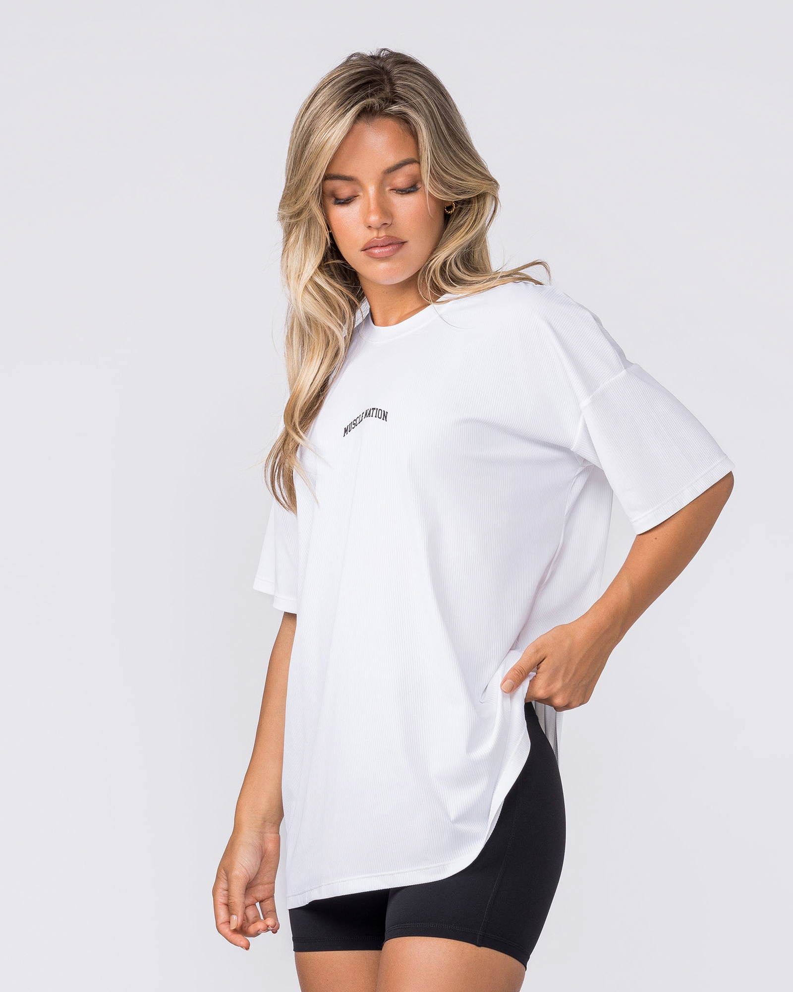Relaxed Rib Training Tee - White