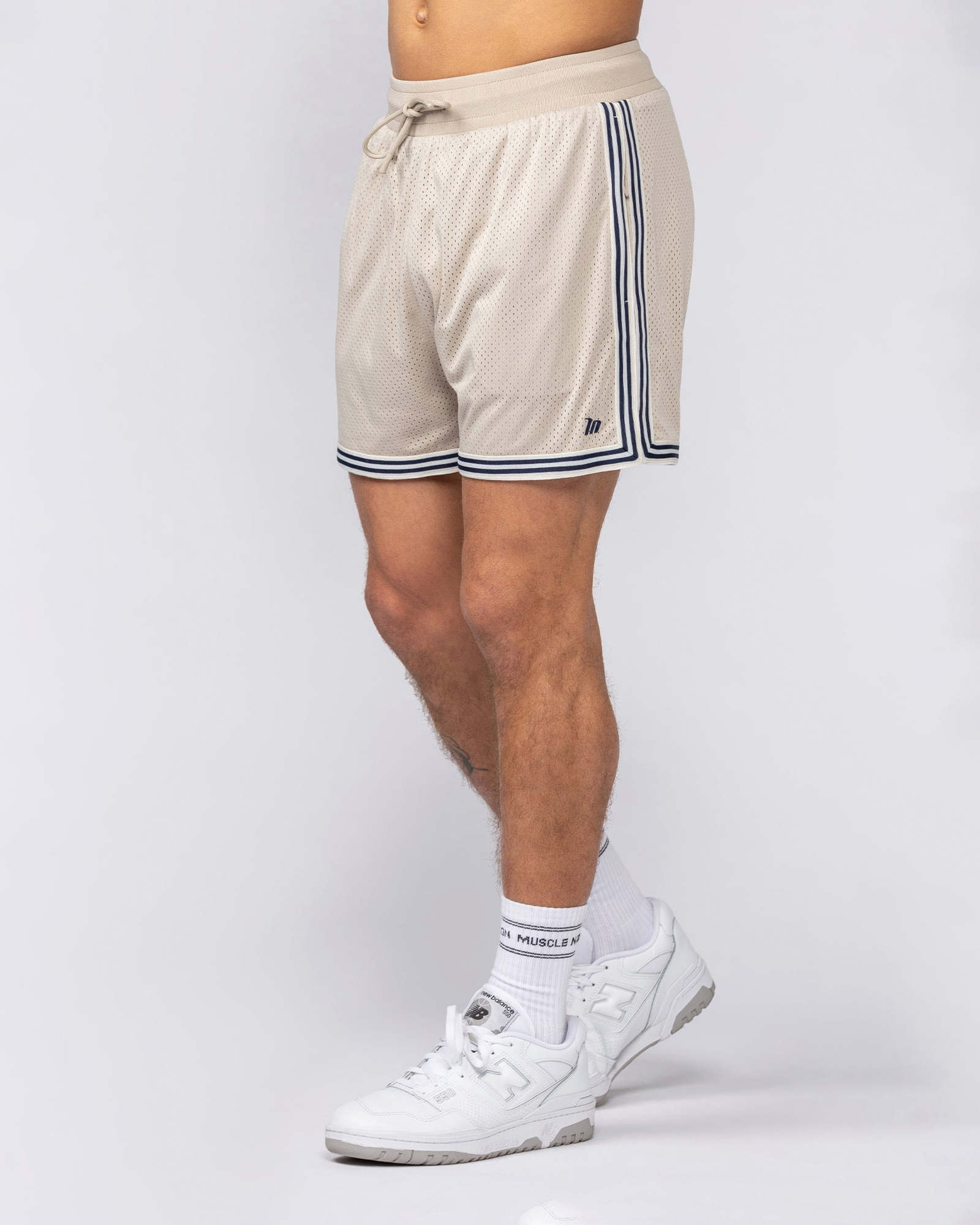 Retro Mesh Training 4" Shorts - Beige