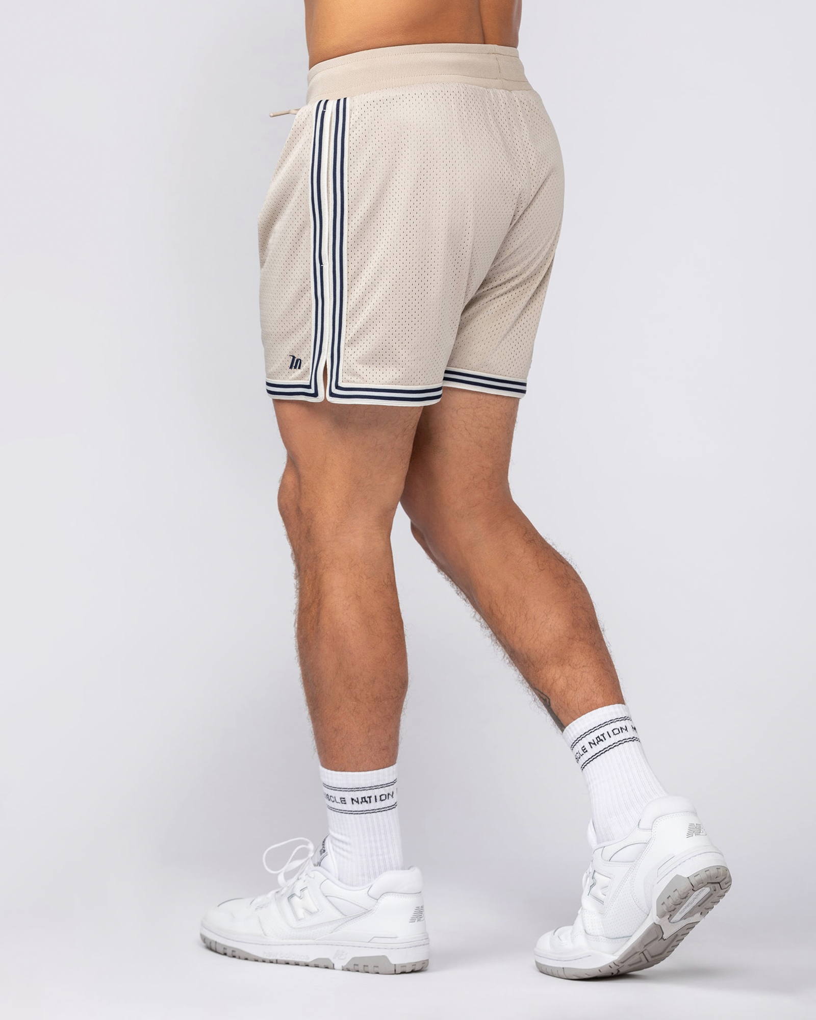 Retro Mesh Training 4" Shorts - Beige