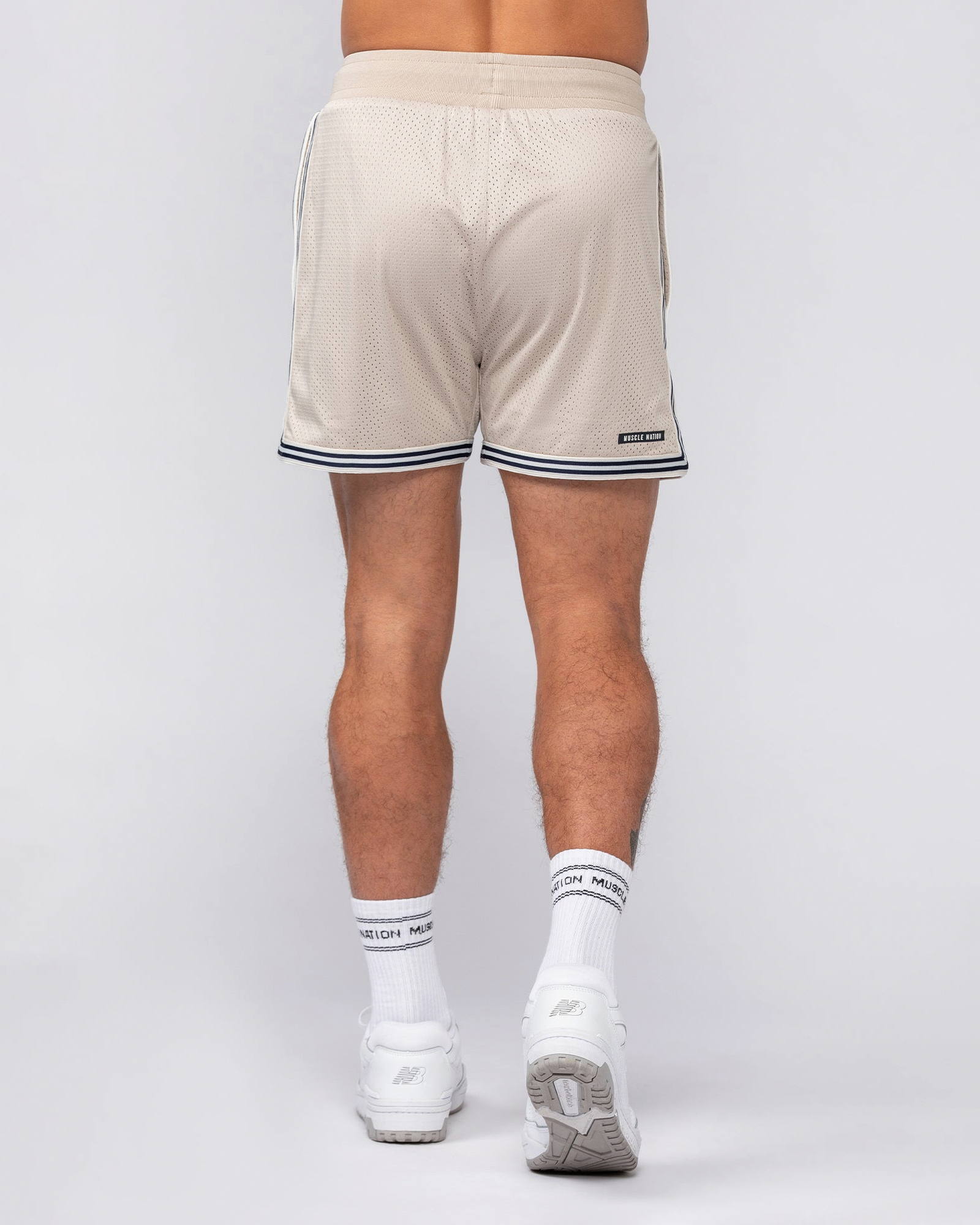 Retro Mesh Training 4" Shorts - Beige
