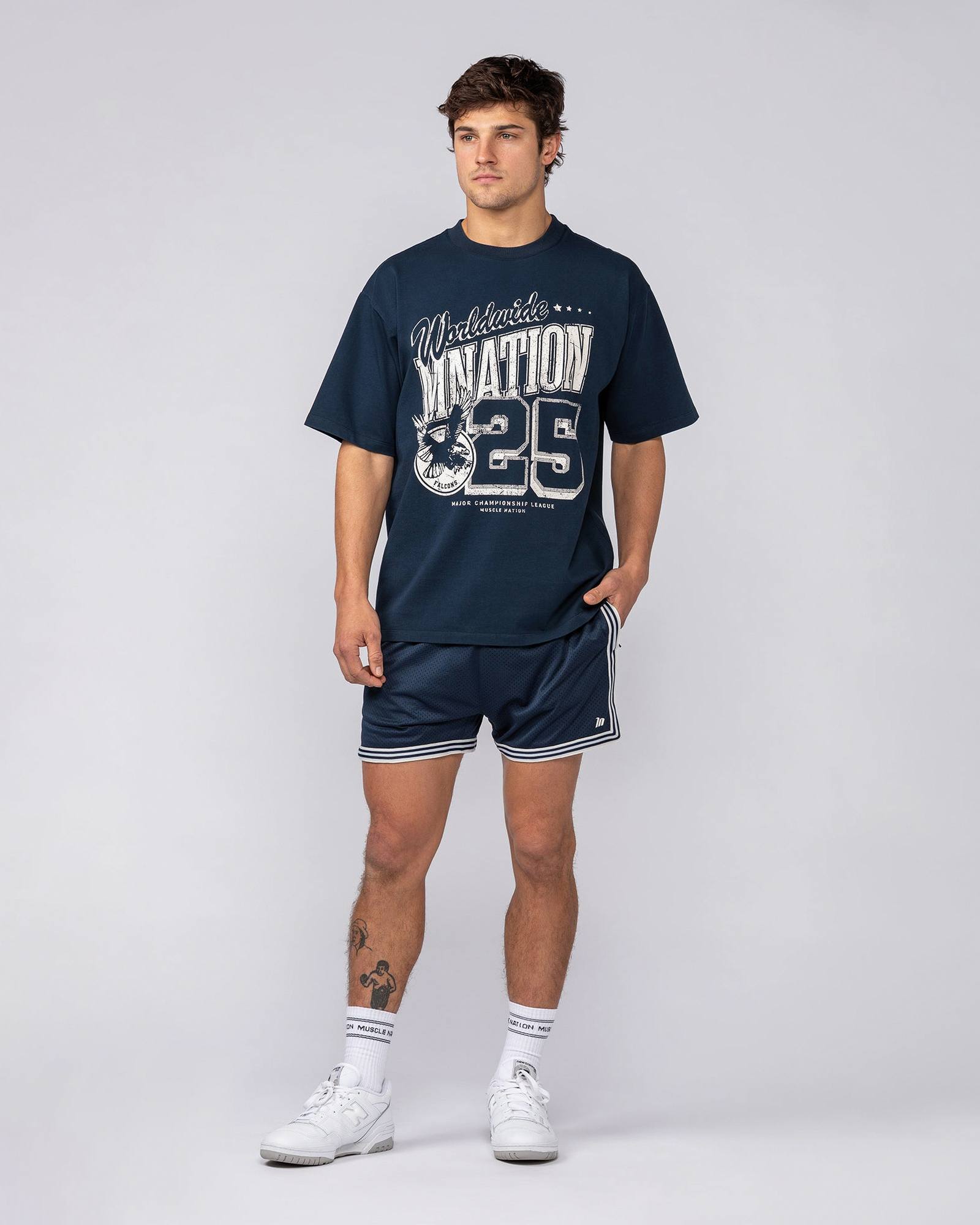 Retro Mesh Training 4" Shorts - Navy