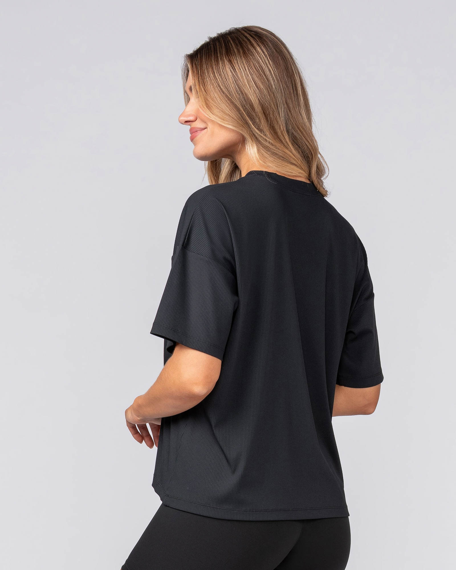 Rib Boxy Training Tee - Black