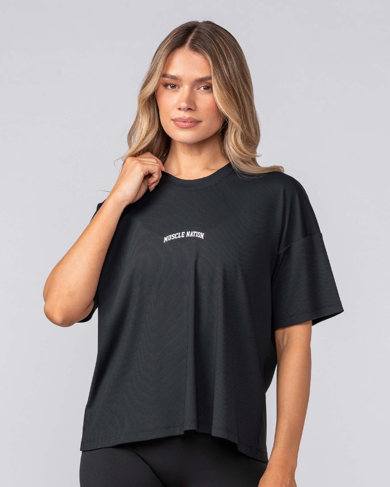 Rib Boxy Training Tee - Black