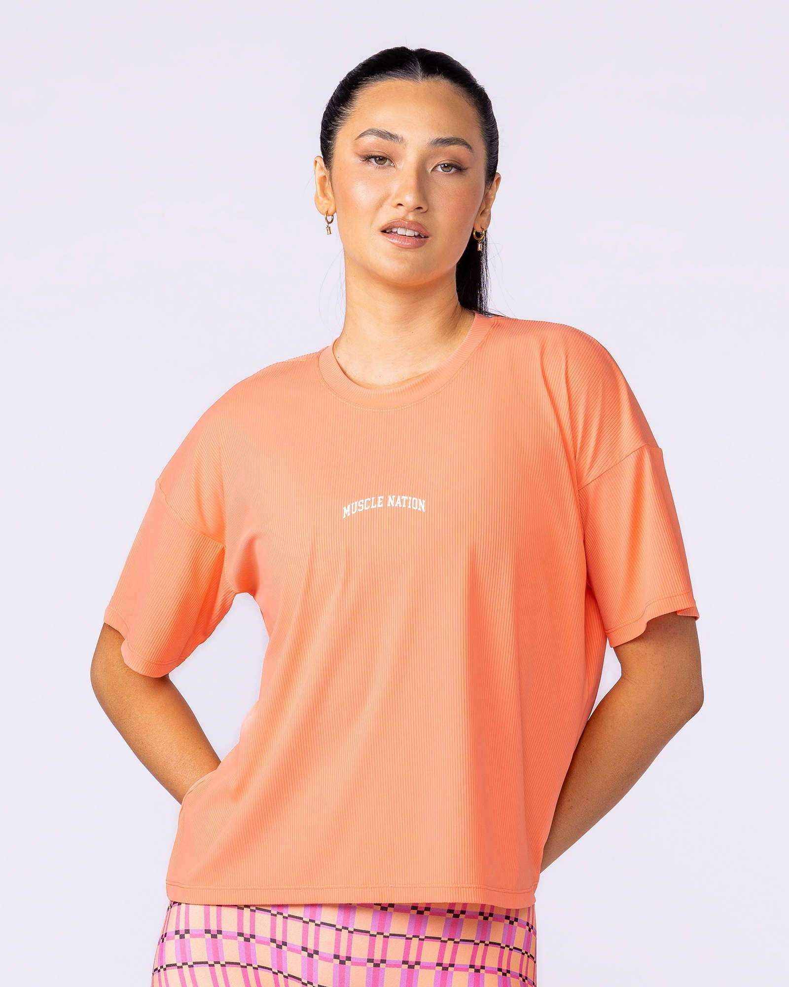 Rib Boxy Training Tee - Peachy