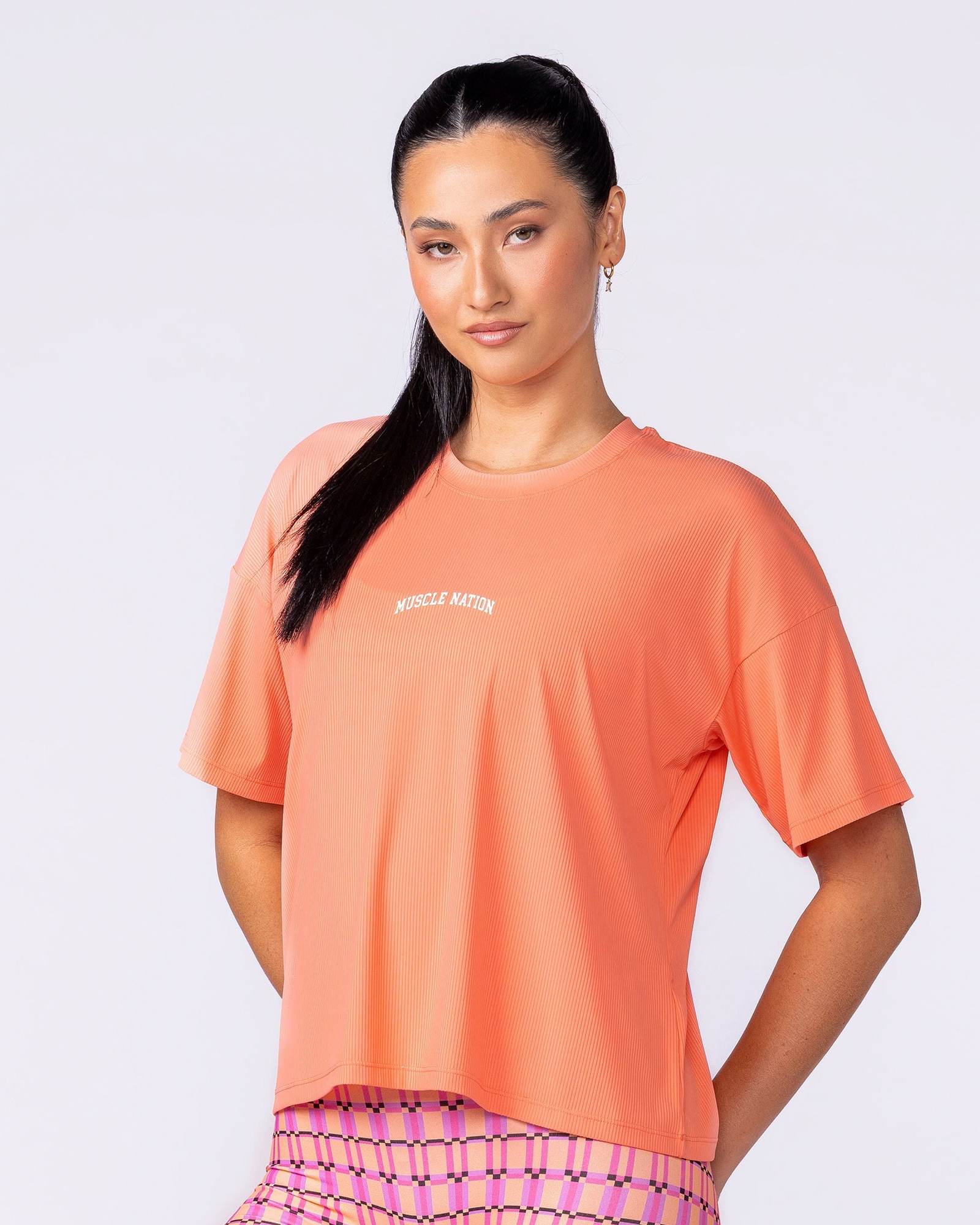 Rib Boxy Training Tee - Peachy