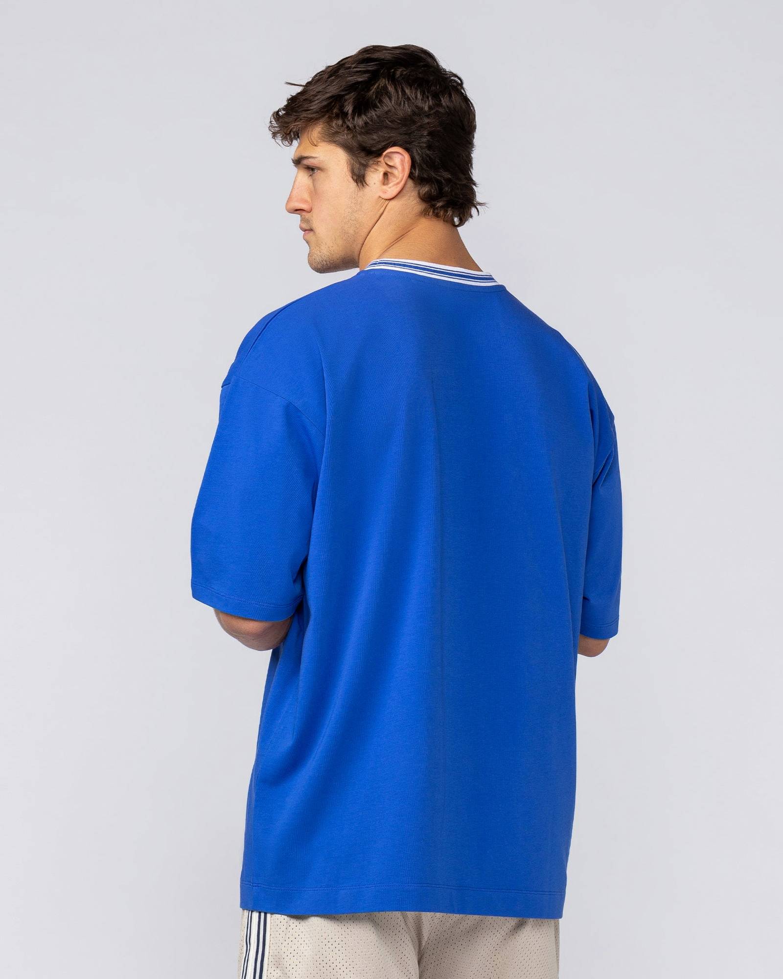 Ringer Oversized Tee - Power Blue