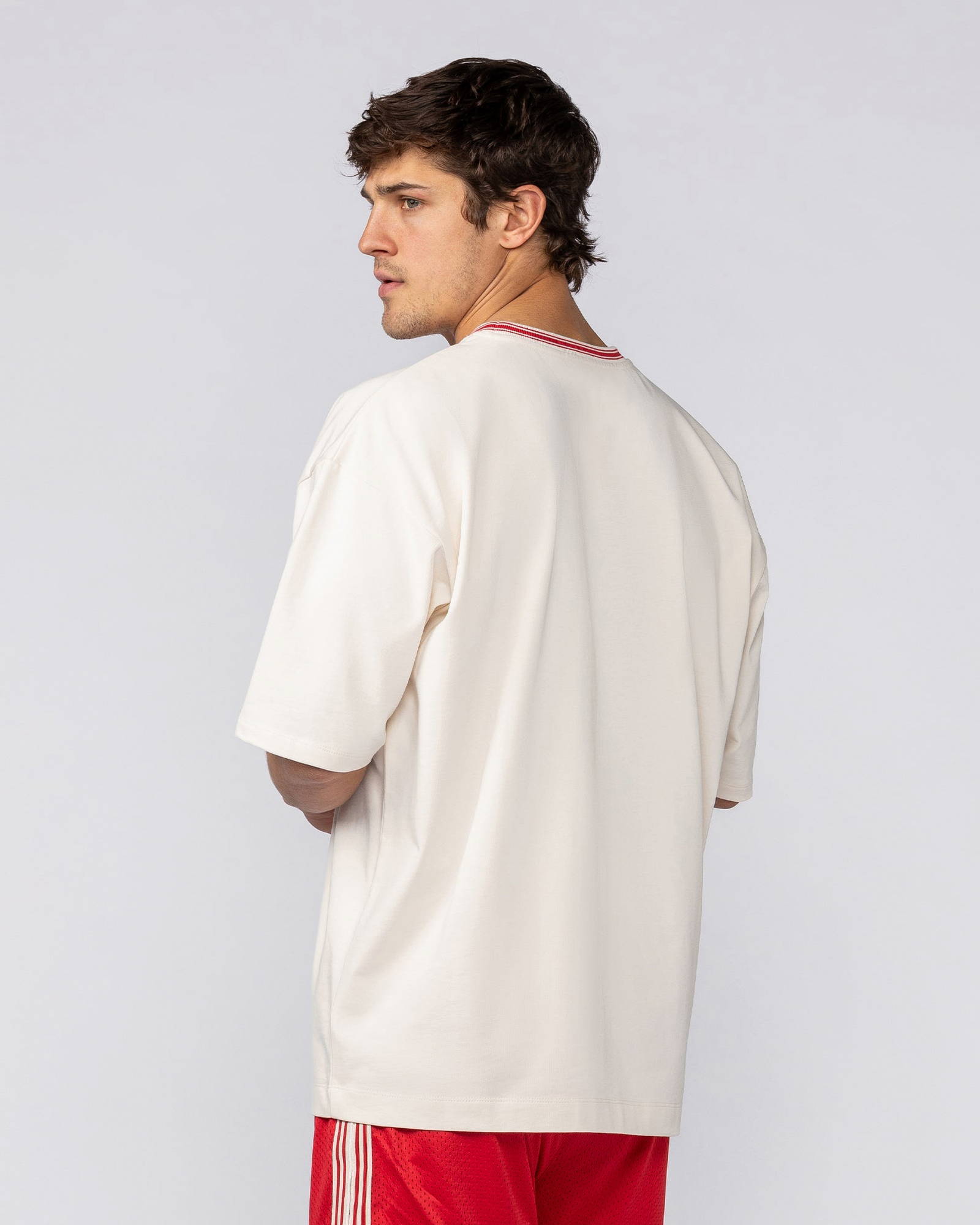Ringer Oversized Tee - Travertine