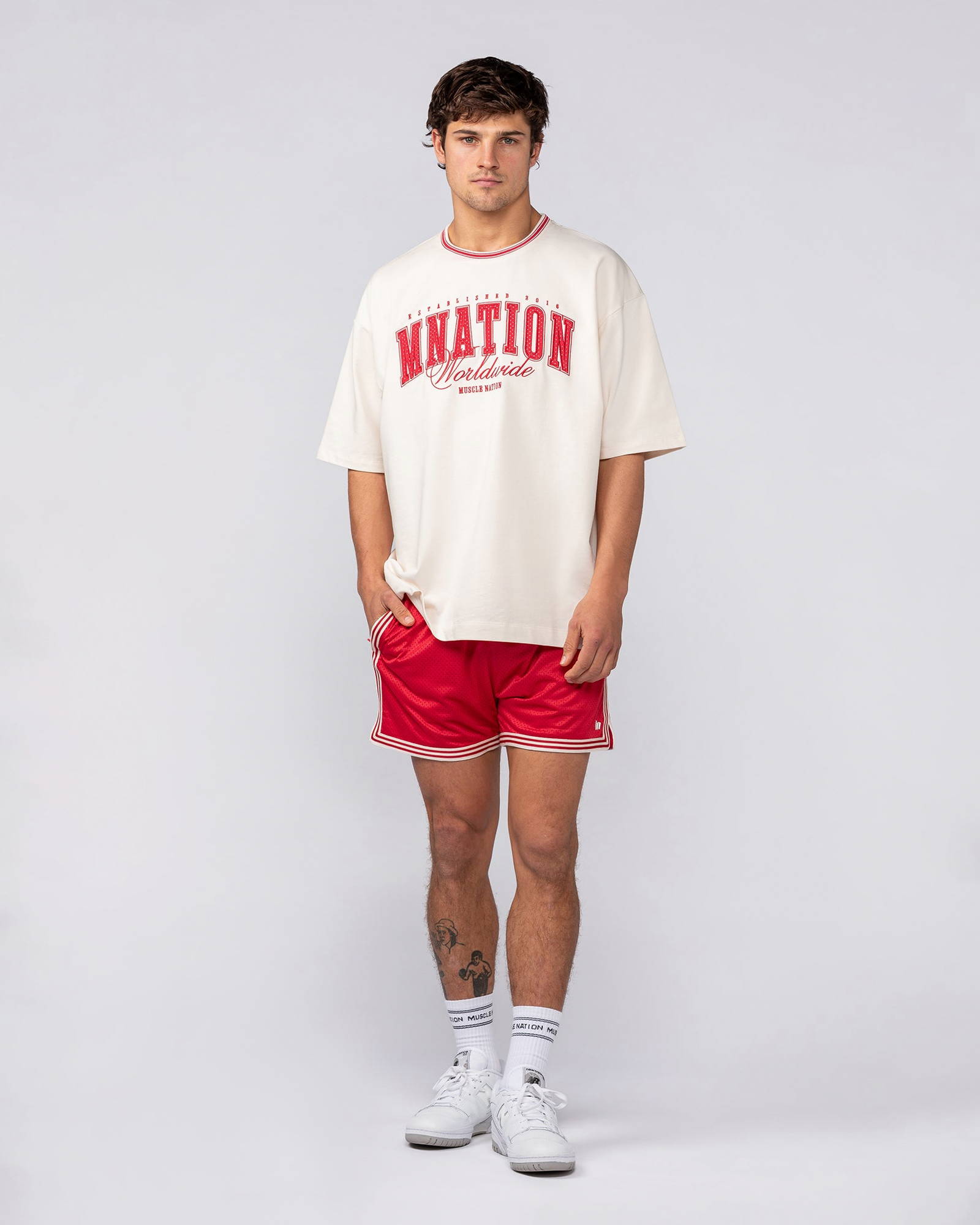 Ringer Oversized Tee - Travertine