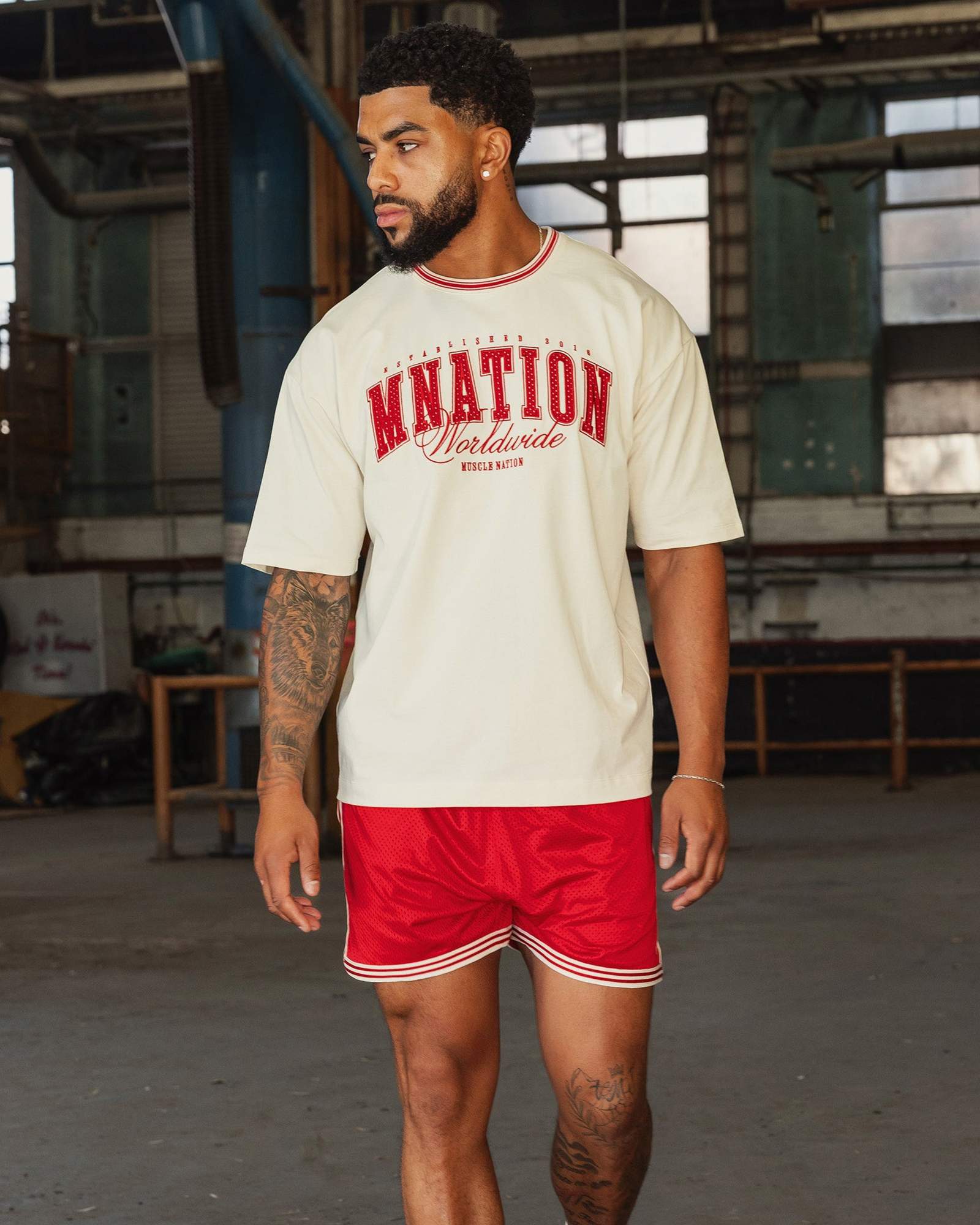 Ringer Oversized Tee - Travertine