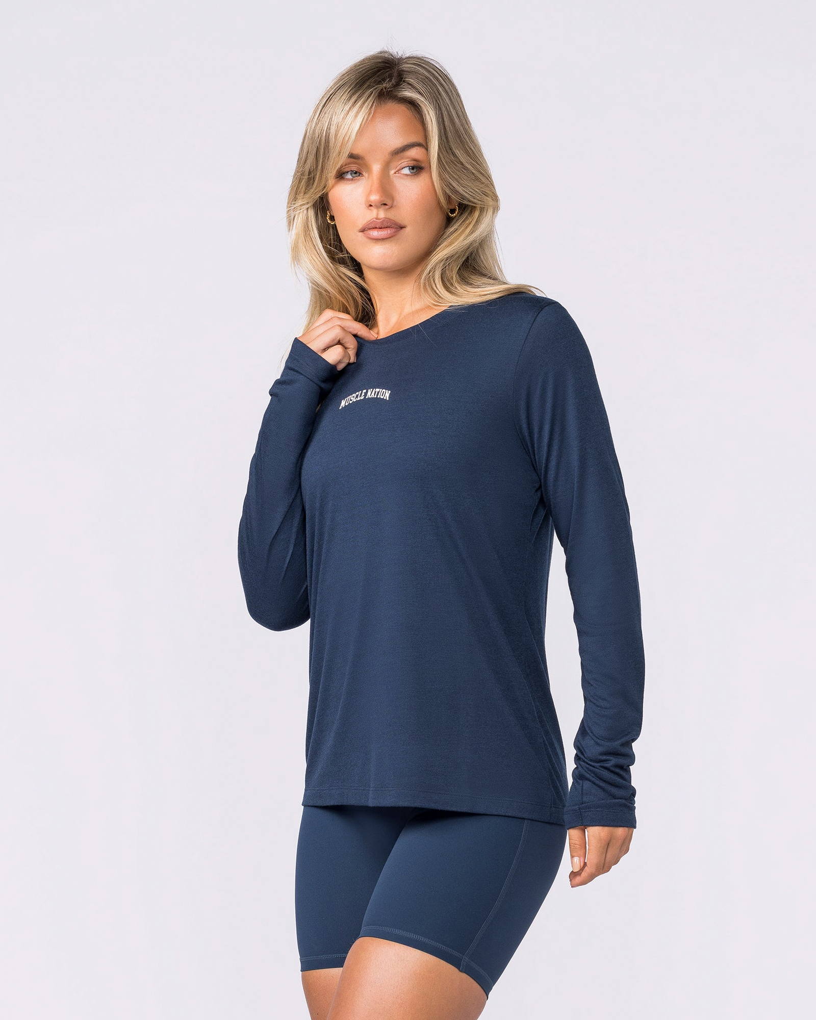 Routine Long Sleeve Top - Navy