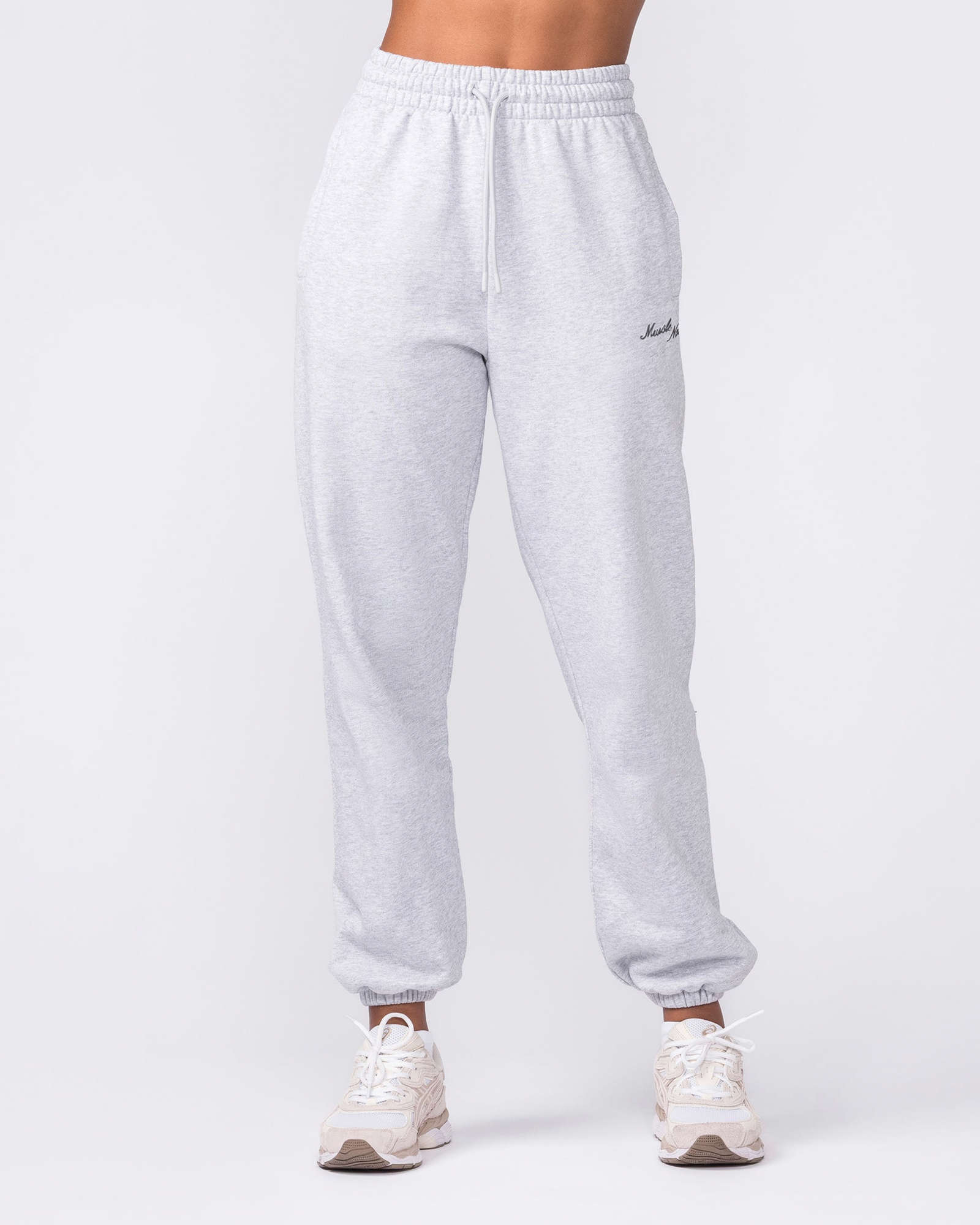 Routine Slouchy Trackies - Light Grey Marl