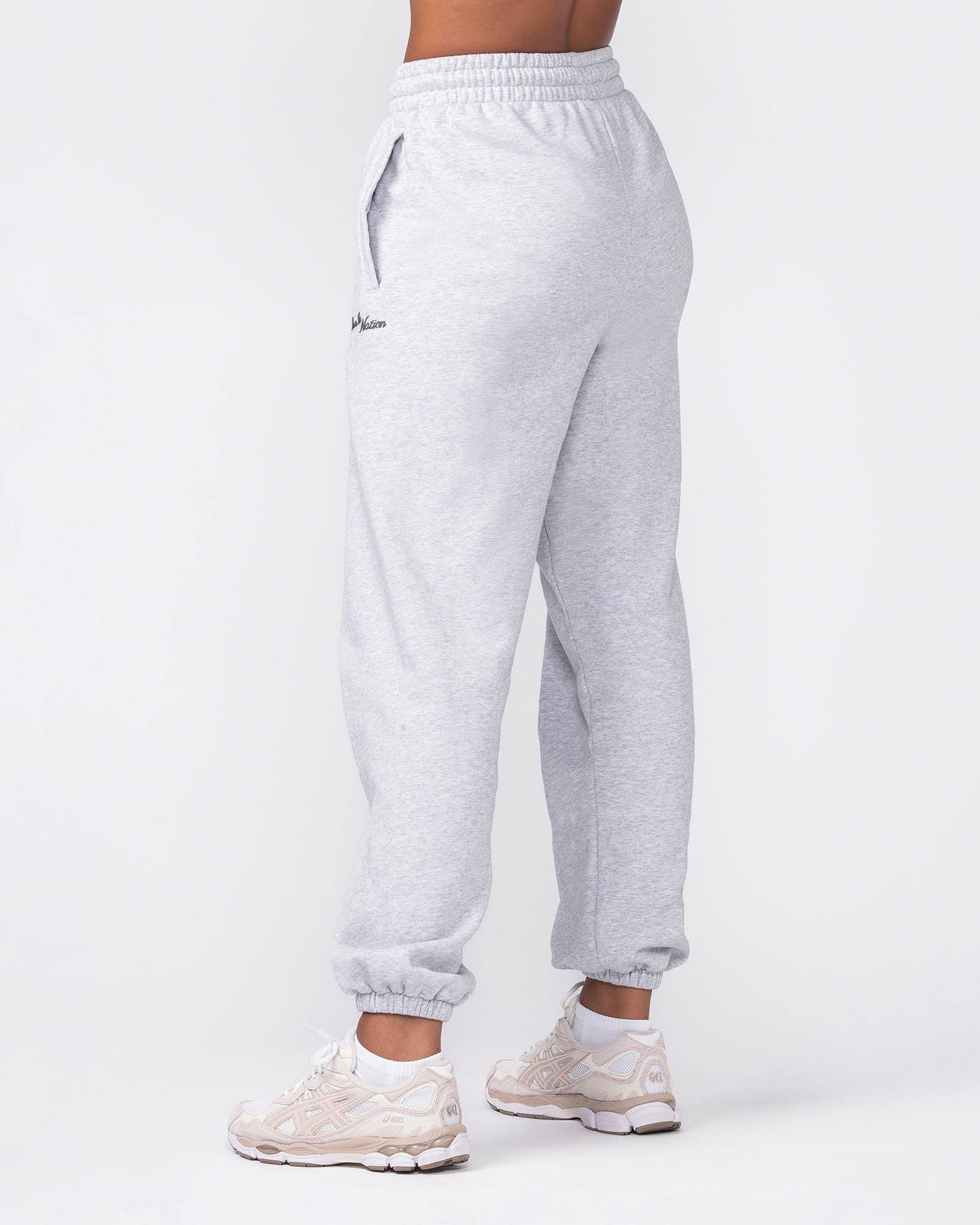 Routine Slouchy Trackies - Light Grey Marl