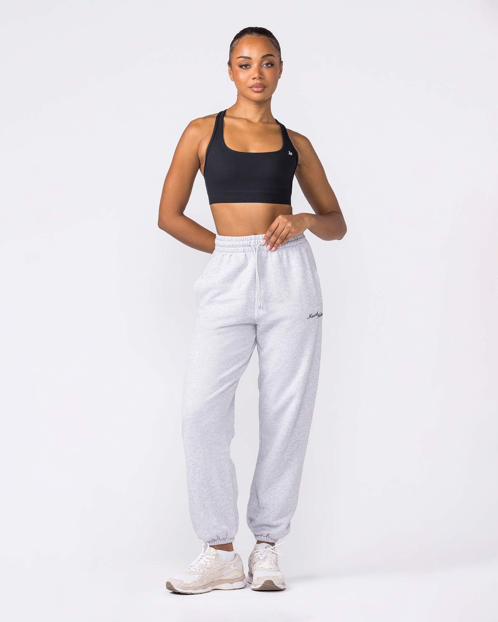 Routine Slouchy Trackies - Light Grey Marl