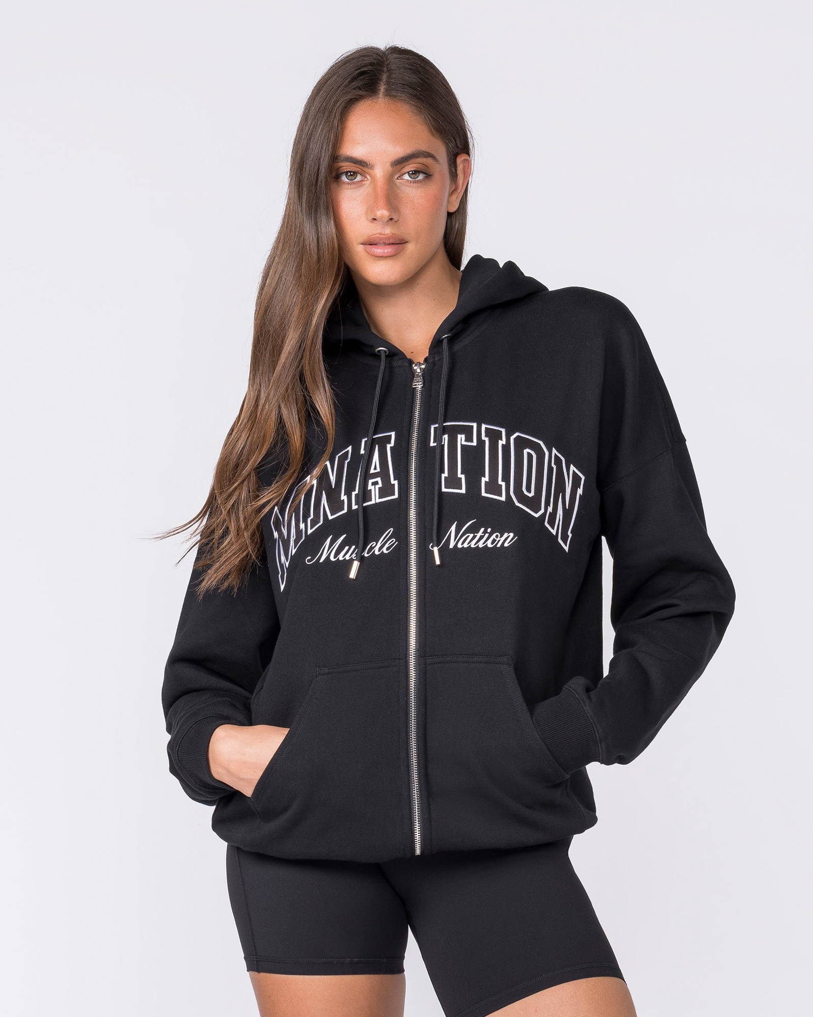 Routine Zip Through Hoodie - Black