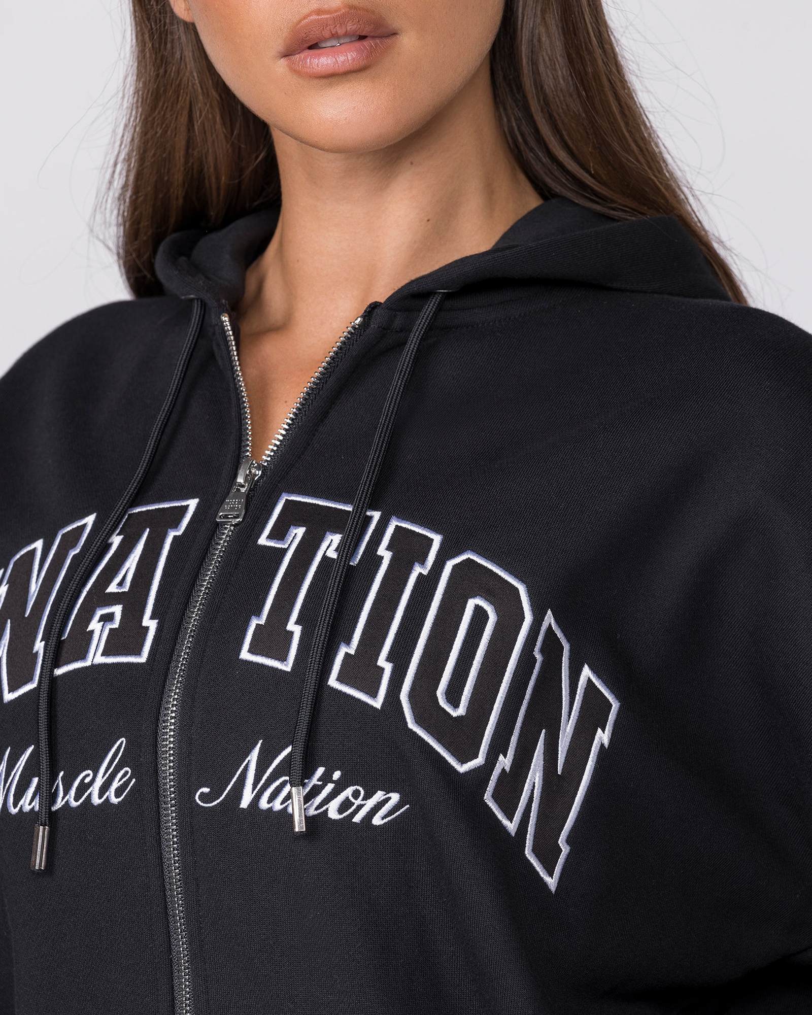 Routine Zip Through Hoodie - Black
