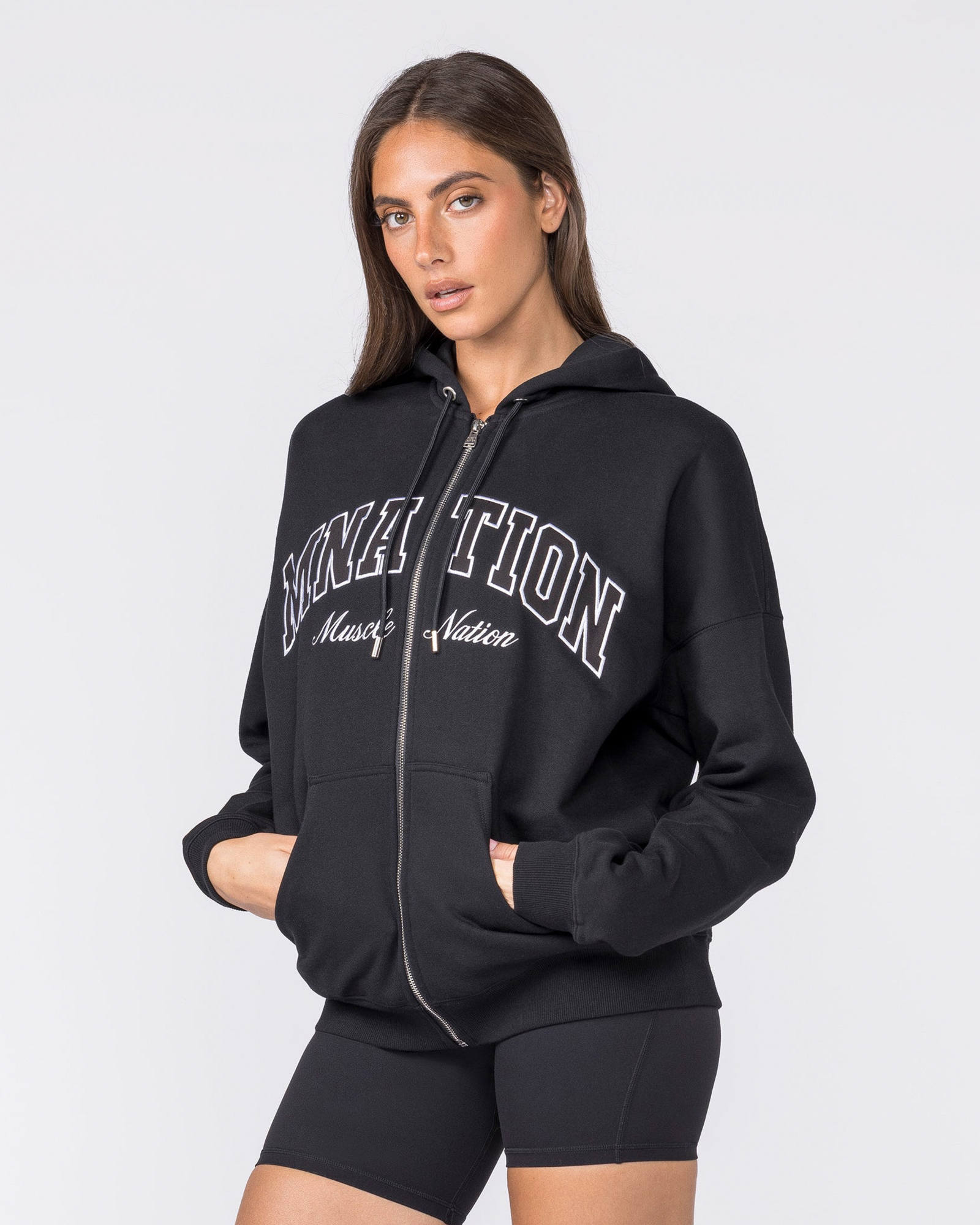 Routine Zip Through Hoodie - Black