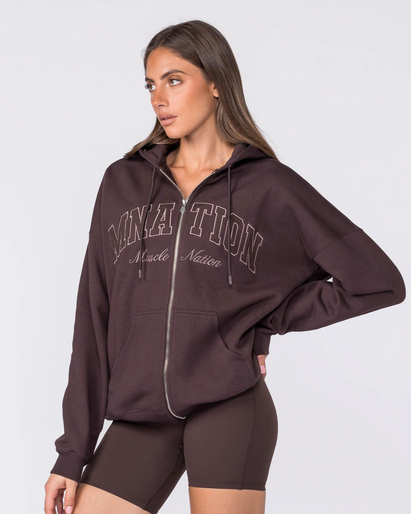 Routine Zip Through Hoodie - Cocoa